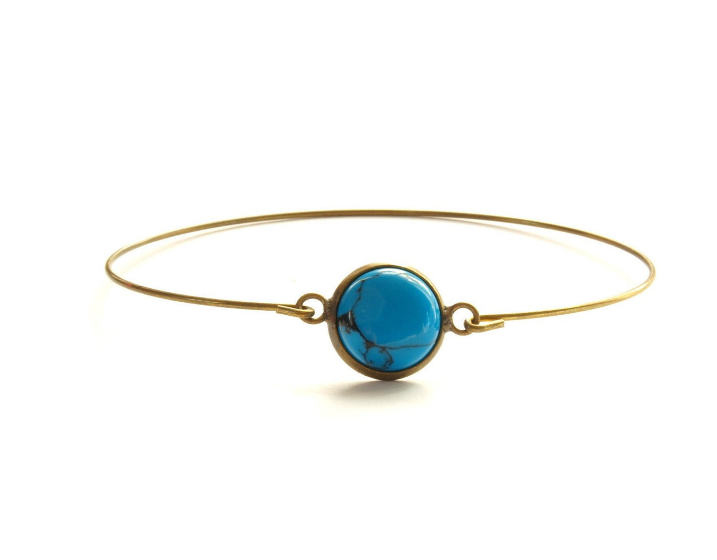 Armreif blauer Achat Lapislazuli Aquamarin Türkis Armband Edelstein Cabochon Perle
