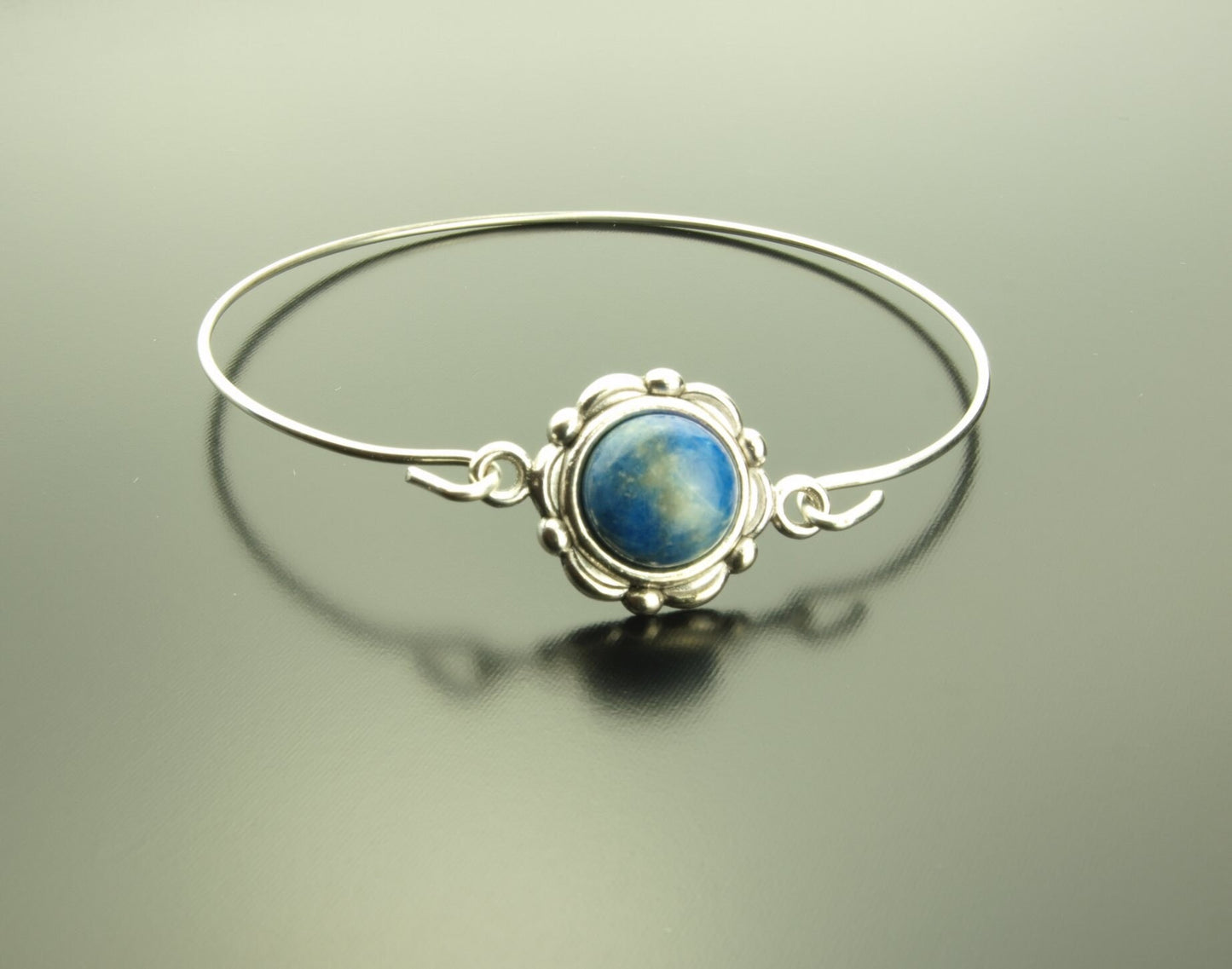 Armreif blauer Achat Lapislazuli Aquamarin Türkis Armband Edelstein Cabochon Perle