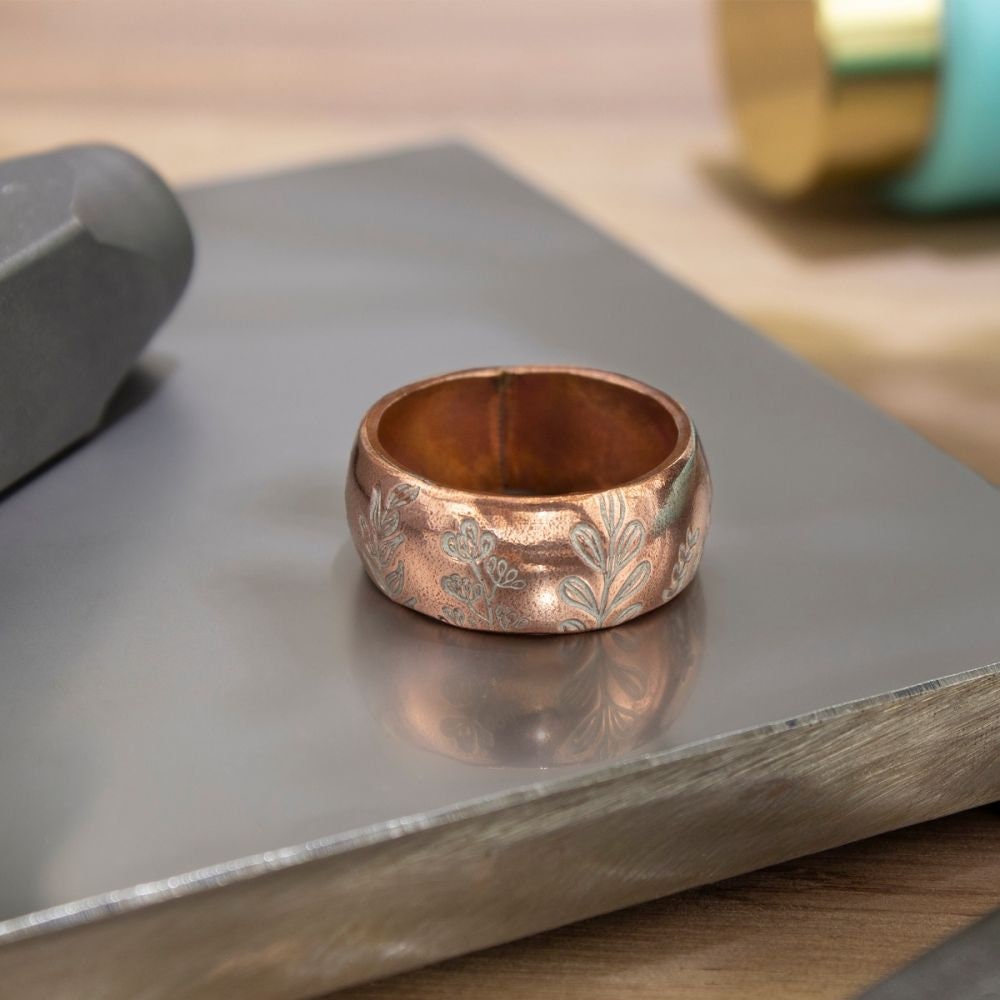 1 Stück Design Stempel Blatt Zweig Schlagstempel Punze, 9,5 mm (Sprig 2)