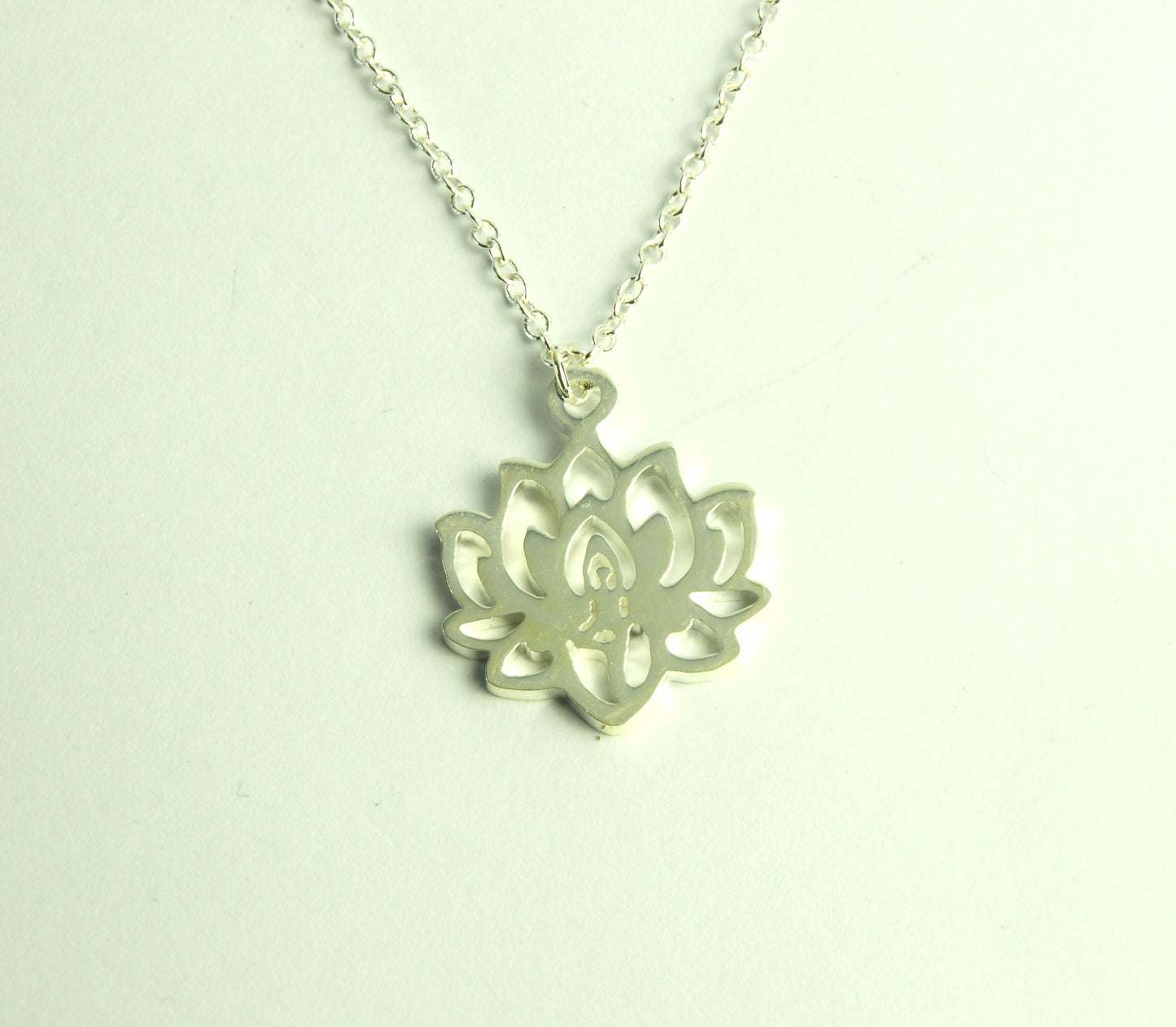 Kette Lotusblüte Blatt Anhänger silbern Blüte Blume