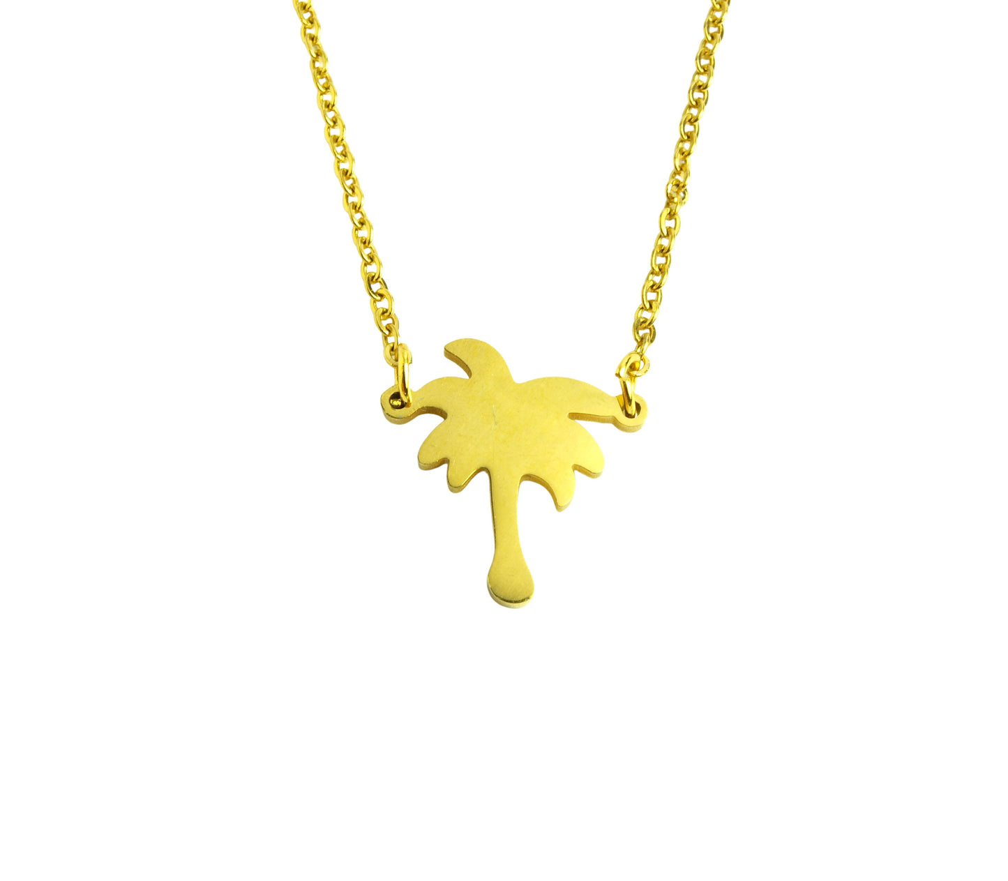 Kette Palme Baum Anhänger golden Strand Urlaub