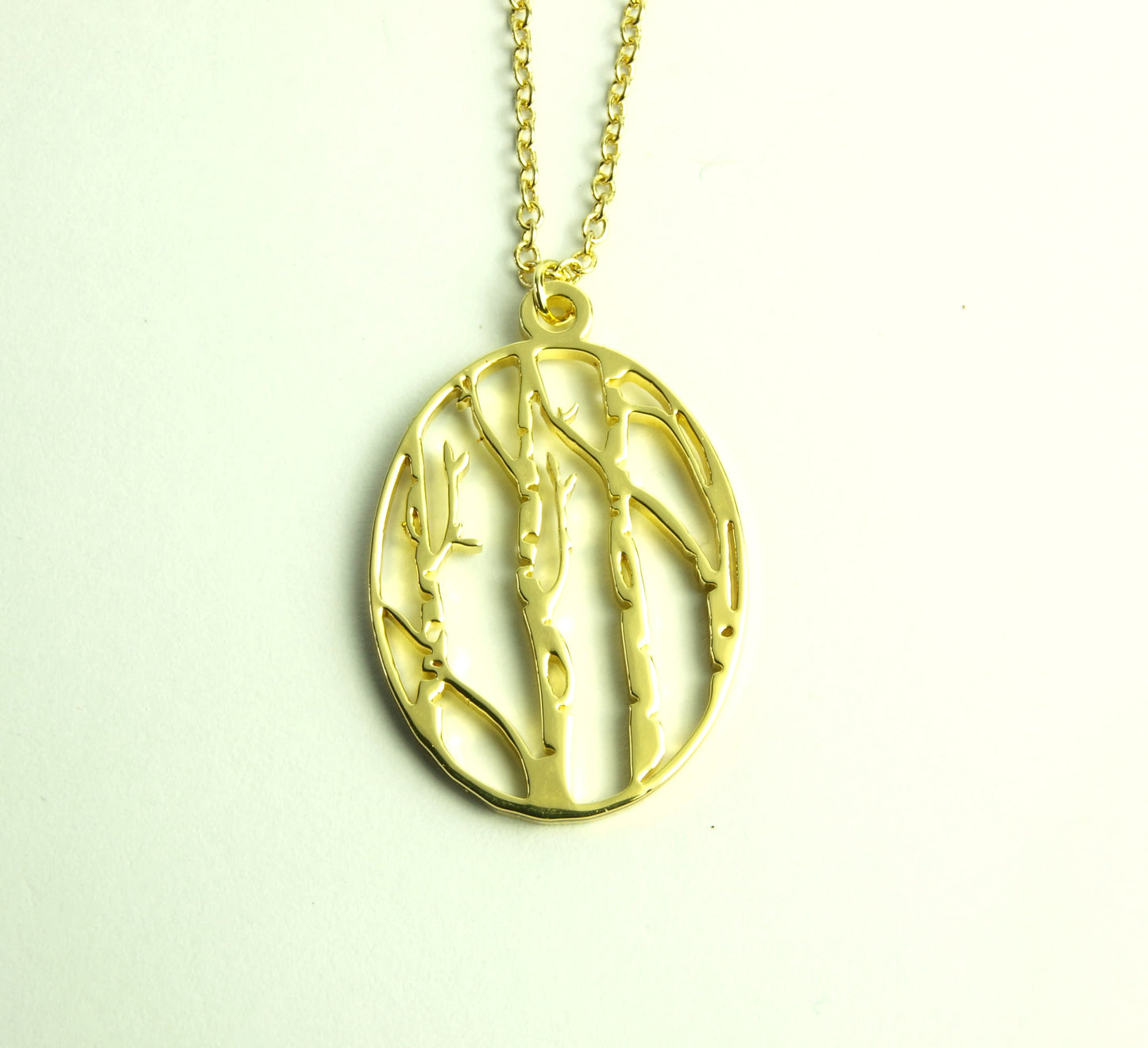 Kette Birken Landschaft romantisch Anhänger gold