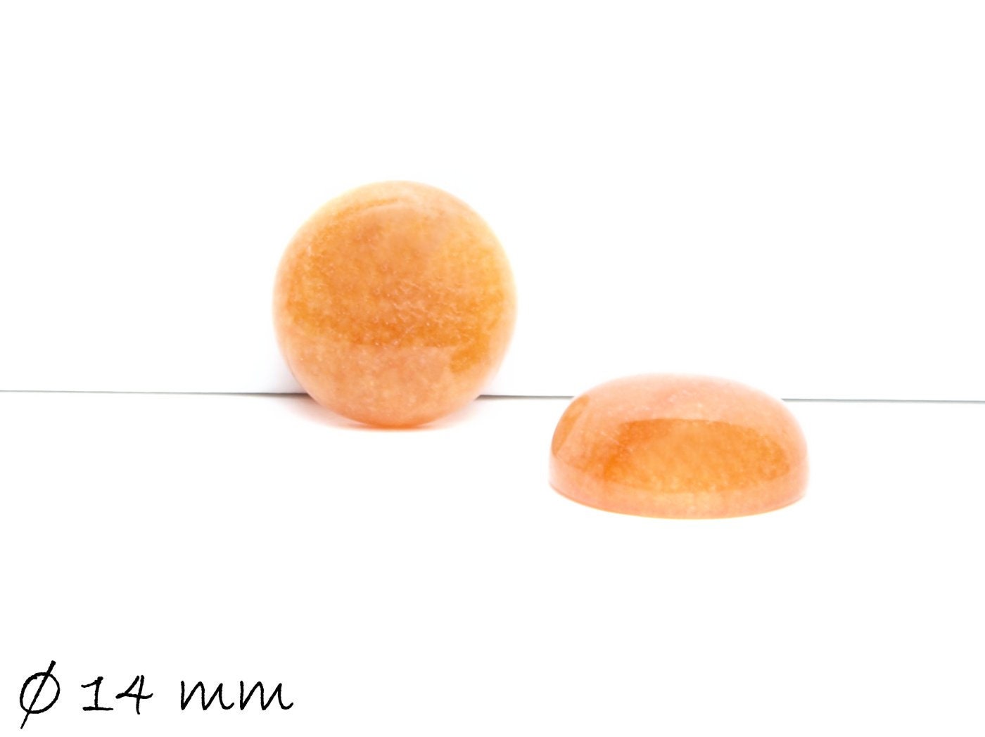 2 Stück Edelstein Cabochons, roter Aventurin, 14 mm