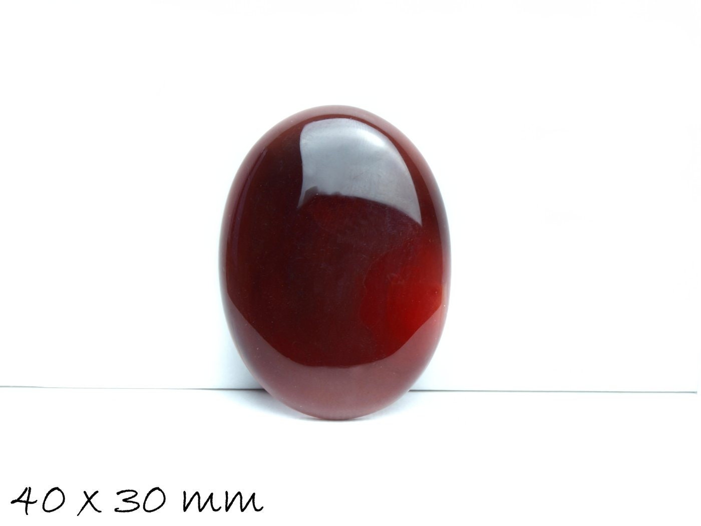 1 Edelstein Cabochons Achat, 40 x 30 mm rot