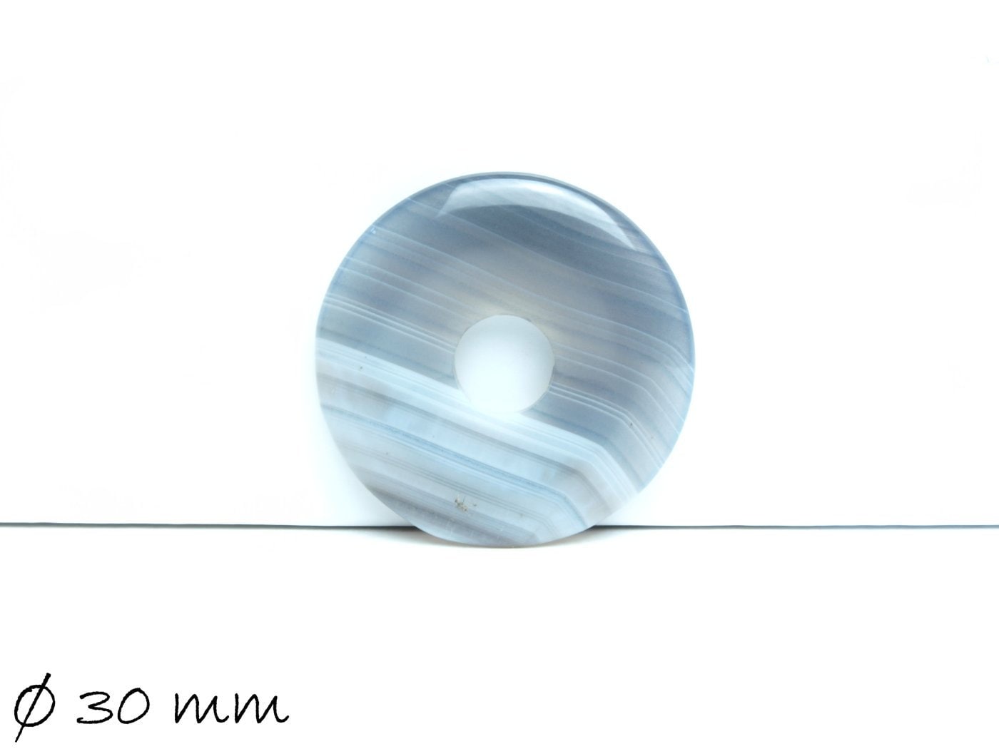 1 Stück Edelstein Donut Anhänger, Achat Ø 30 mm, grau