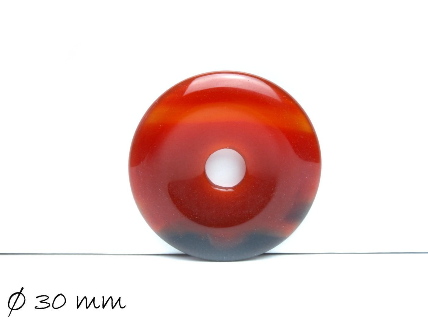 1 Stück Edelstein Donut Anhänger, Achat Ø 30 mm, rot