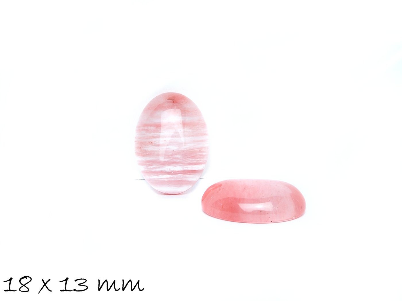 2 Stück Cabochons, Kirschquarz, 18 x 13 mm