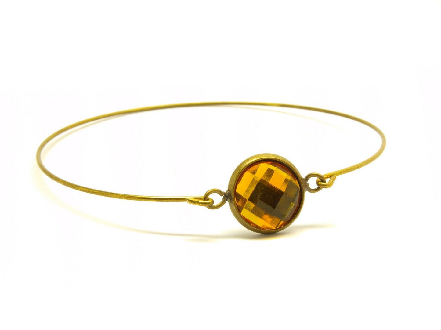 Armreif facettierter Cabochon Glas Spiralreif silber bronze Muster nach Wahl