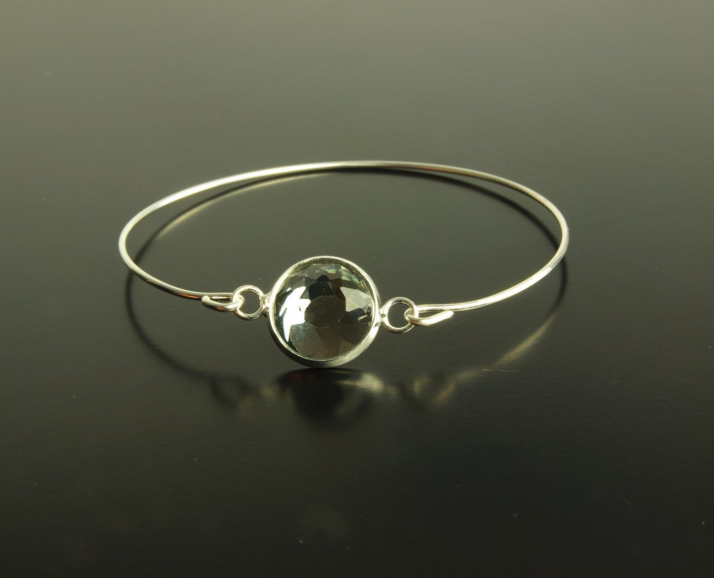 Armreif facettierter Cabochon Glas Spiralreif silber bronze Muster nach Wahl