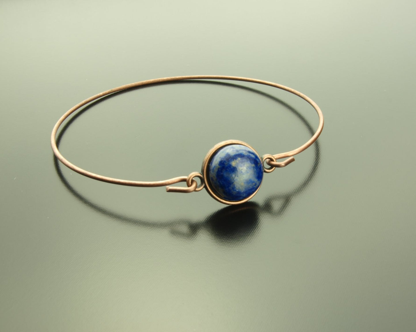 Armreif blauer Achat Lapislazuli Aquamarin Türkis Armband Edelstein Cabochon Perle