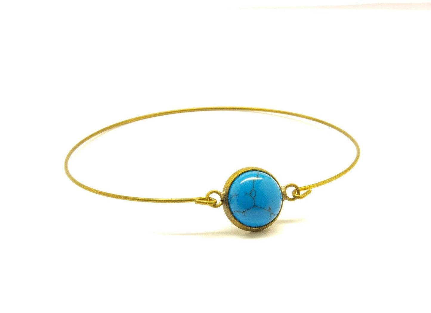 Armreif blauer Achat Lapislazuli Aquamarin Türkis Armband Edelstein Cabochon Perle