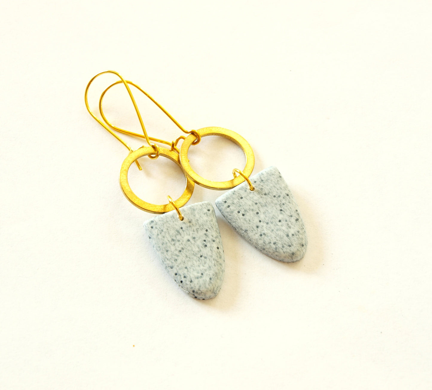 Statement Ohrringe Polymer Clay Stein Optik Marmor grau golden