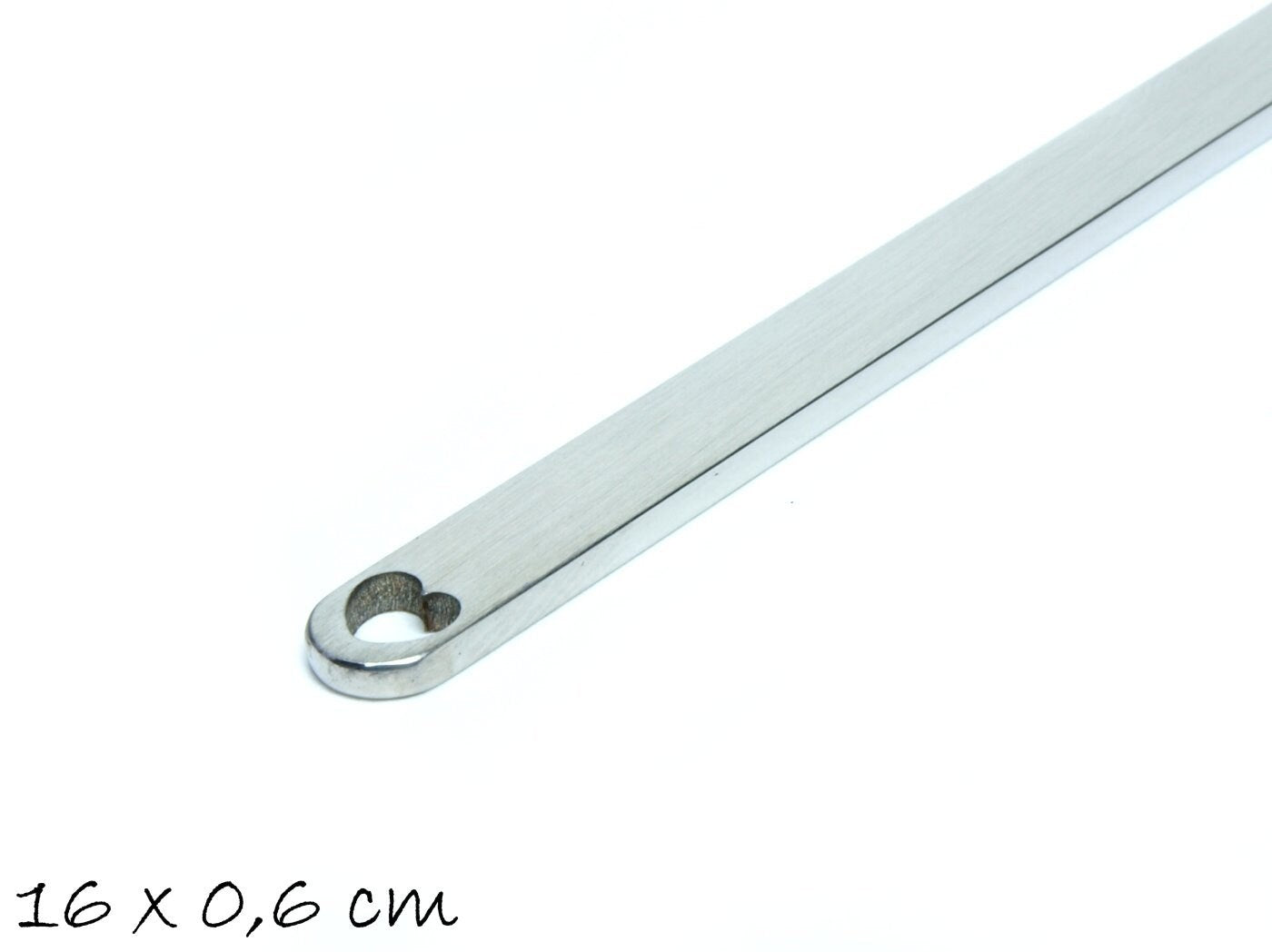 2 Stück Armband Rohlinge mit eingestanztem Herz zum Stempeln und Gravieren, Edelstahl, silbern 16 x 0,6 cm