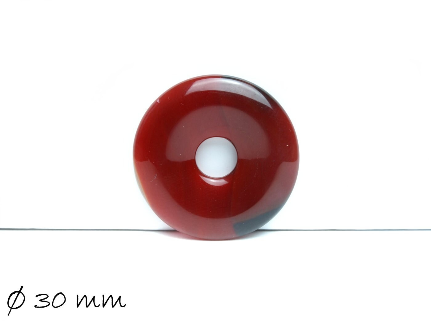 1 Stück Edelstein Donut Anhänger, Achat Ø 30 mm, rot