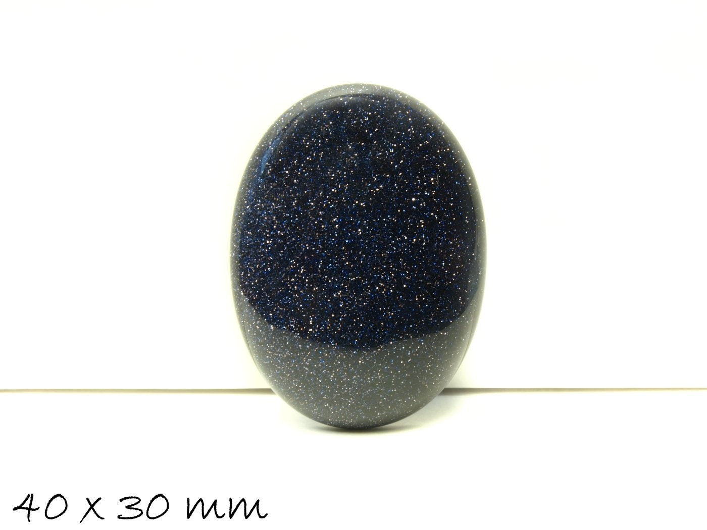 1 Stück ovaler Glascabochon, violetter Goldfluss, 40 x 30 mm