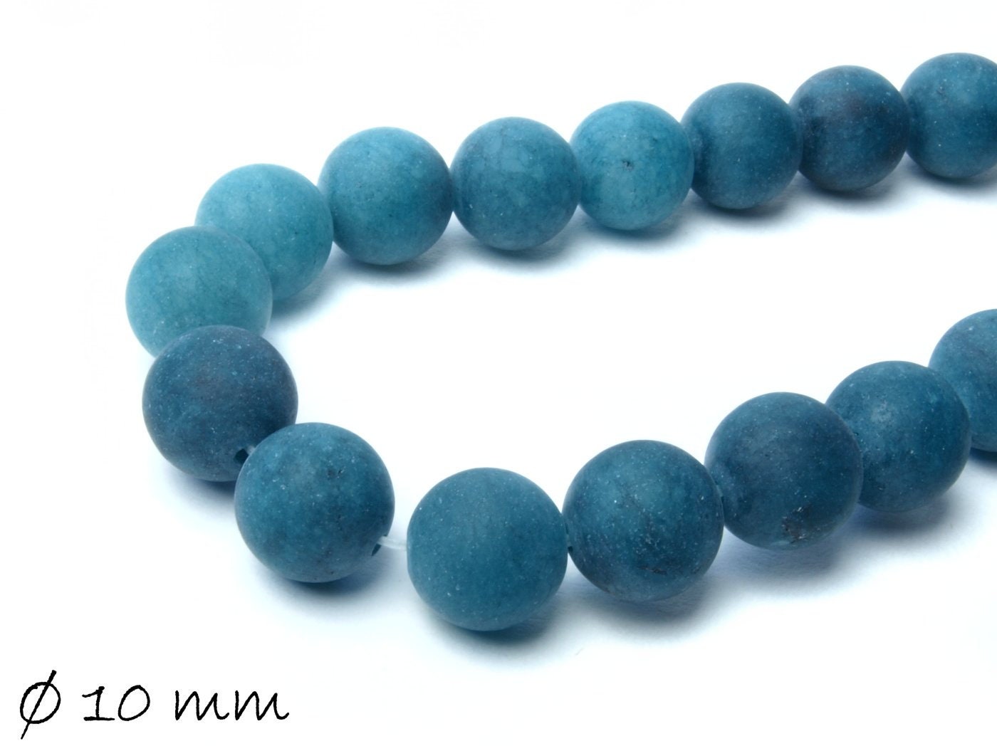 10 Stück gefrostete Malay Jadeperlen, Ø 10 mm, verschiedene Farben 2