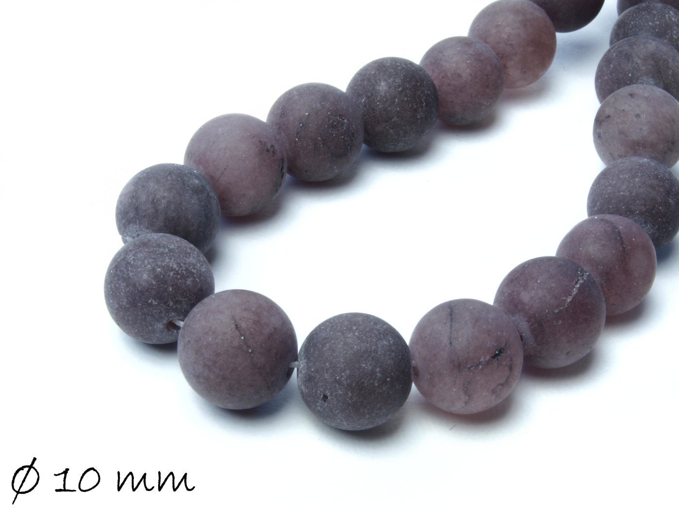 10 Stück gefrostete Malay Jadeperlen, Ø 10 mm, verschiedene Farben 2