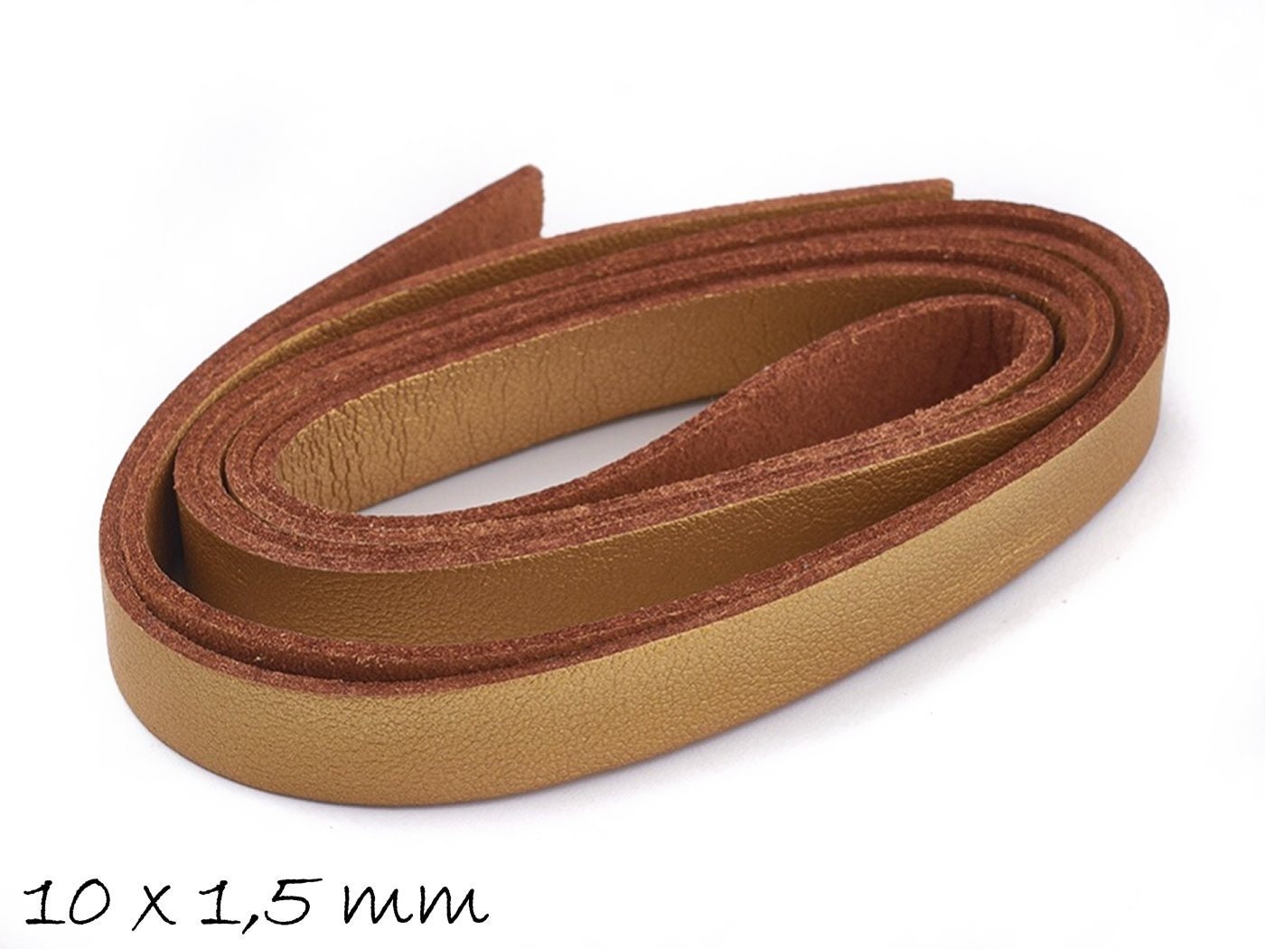 1,00EUR/m - Wildlederimitat 10 x 1,5 mm braun, flach