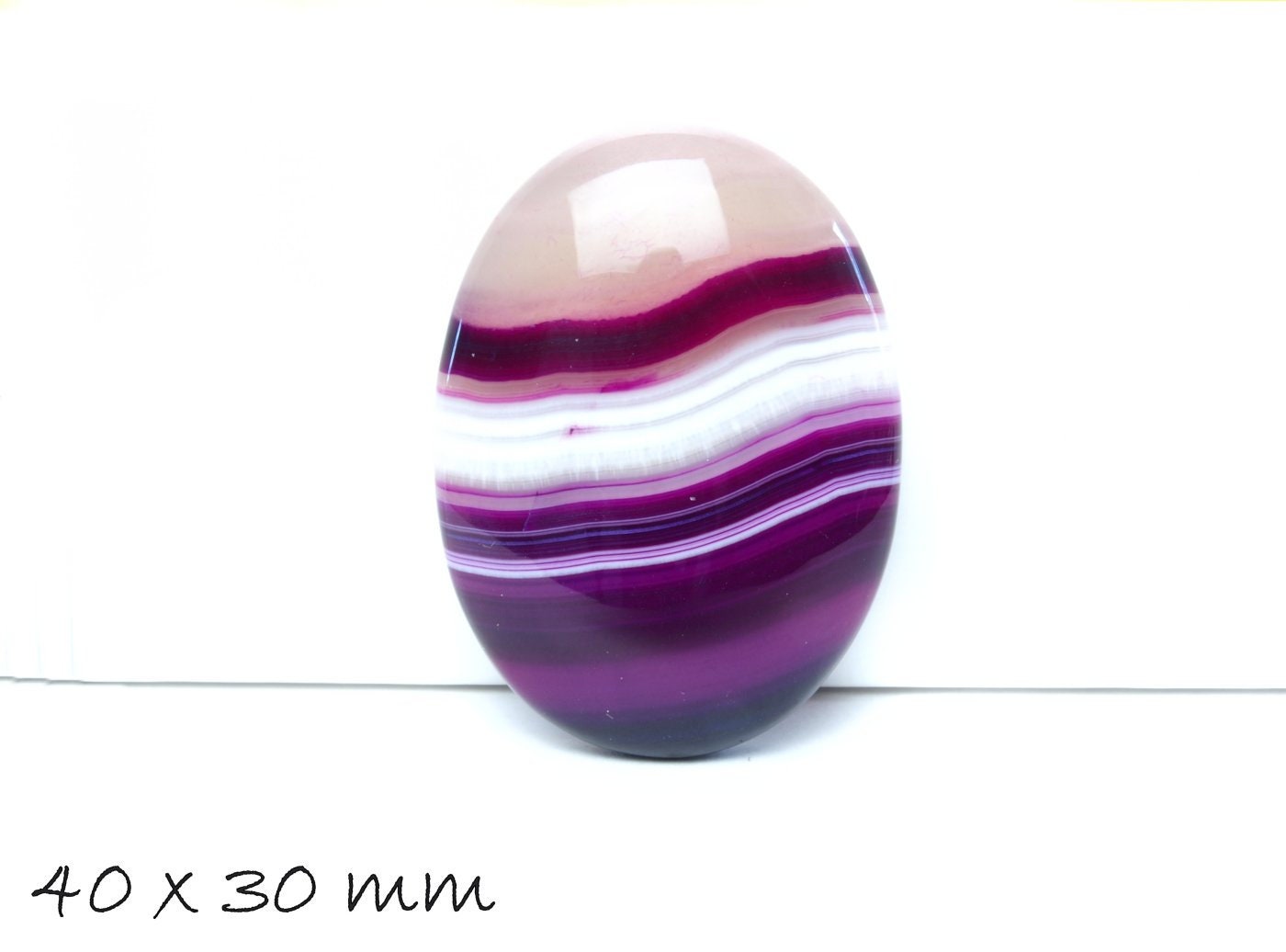 1 Edelstein Cabochons Achat, 40 x 30 mm, pink, violett