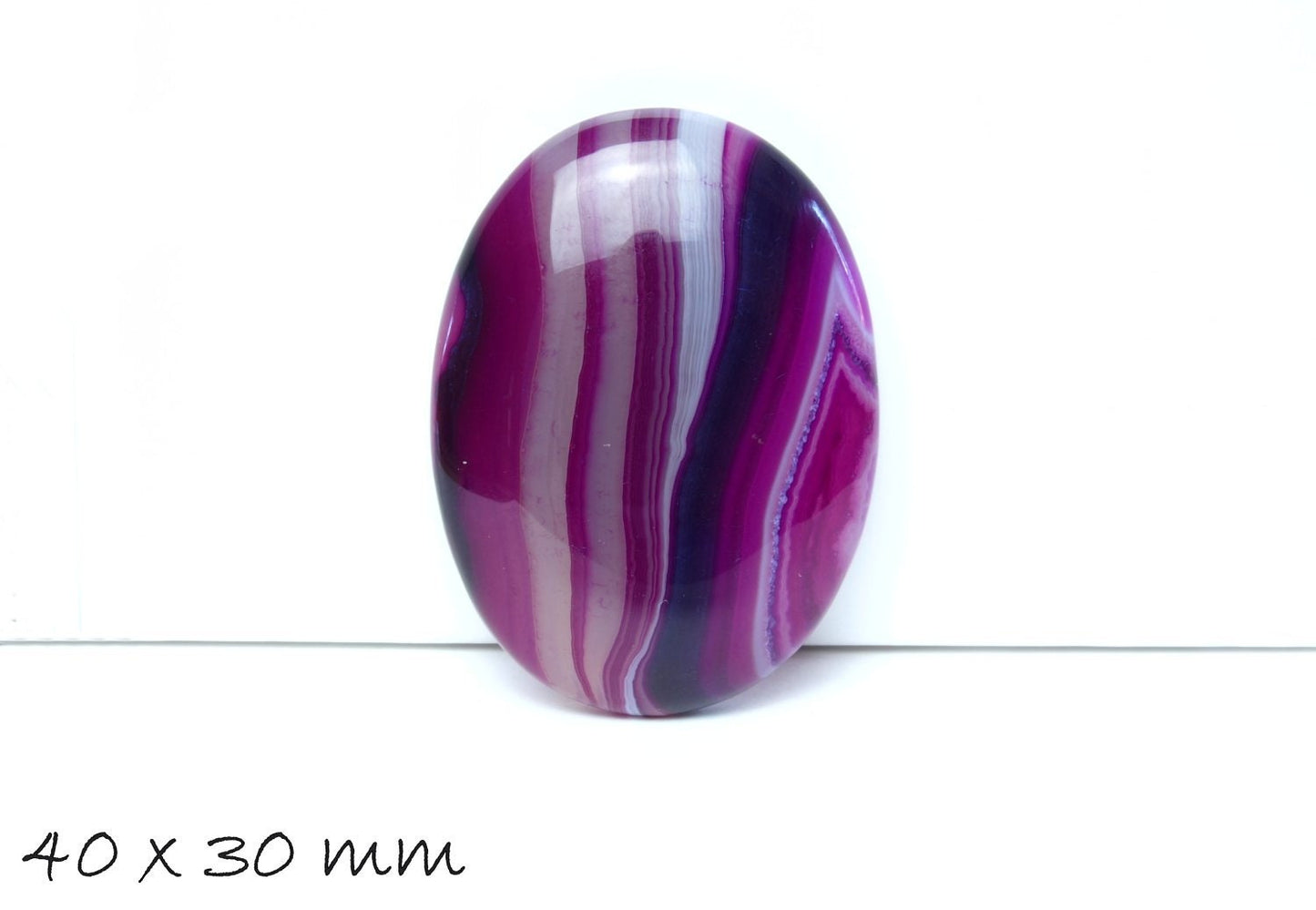 1 Edelstein Cabochons Achat, 40 x 30 mm, pink, violett