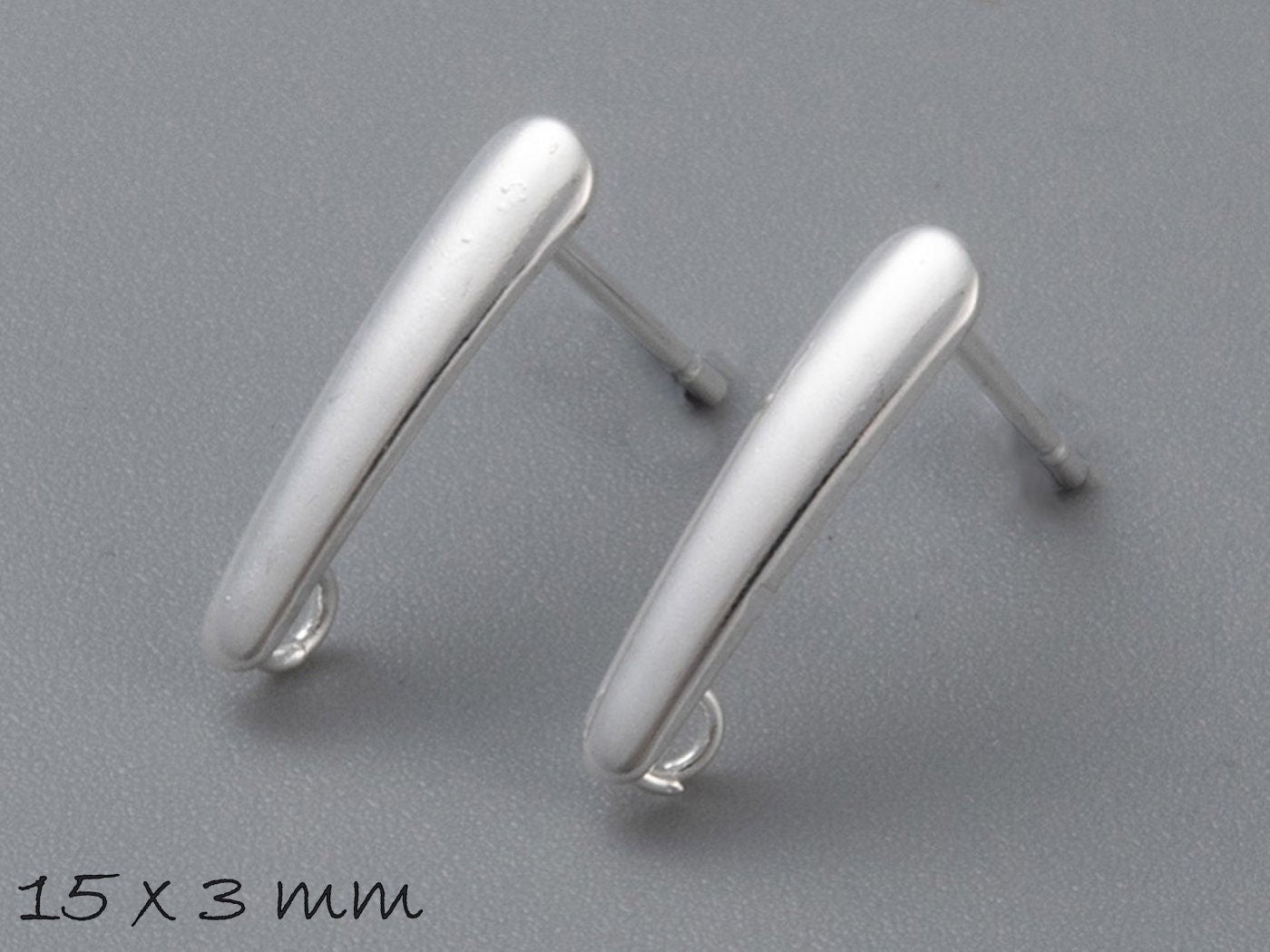 10 Stück Ohrstecker mit Öse Edelstahl, silber, Ohrringe