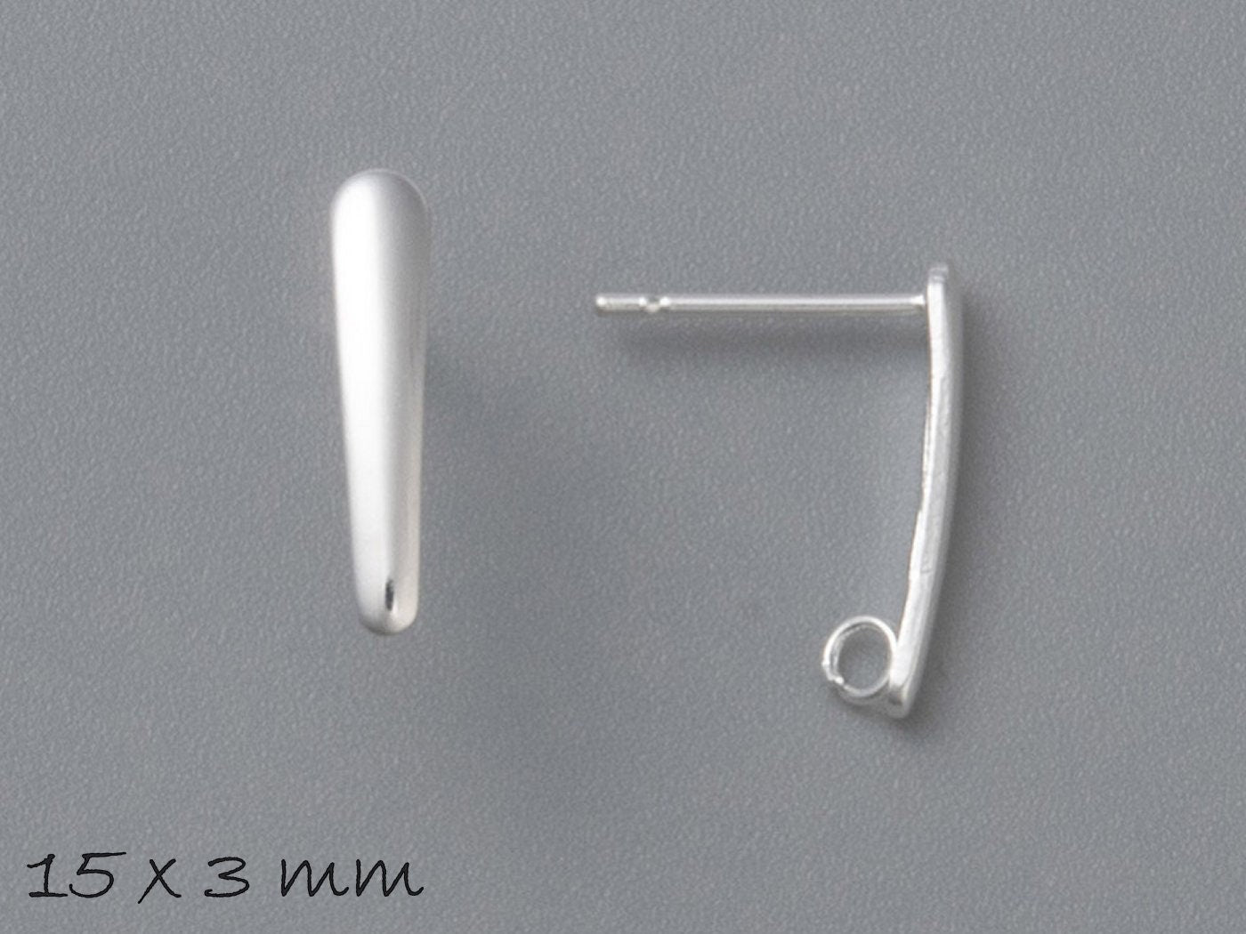 10 Stück Ohrstecker mit Öse Edelstahl, silber, Ohrringe