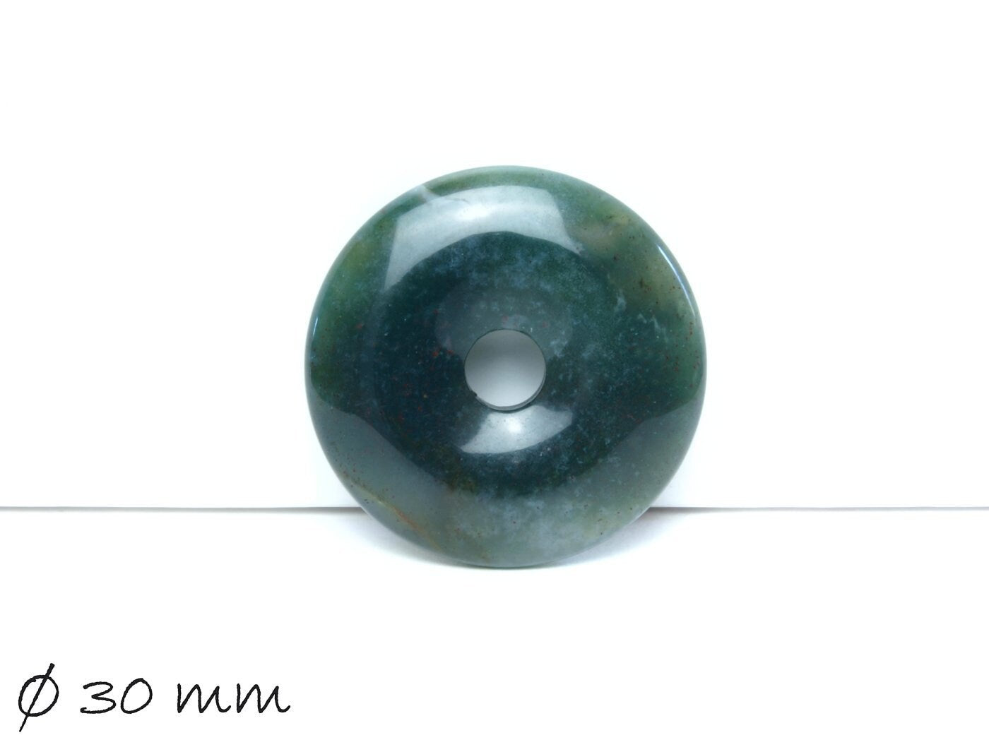 1 Stück Edelstein Donut Anhänger, Moos Achat, Ø 30 mm