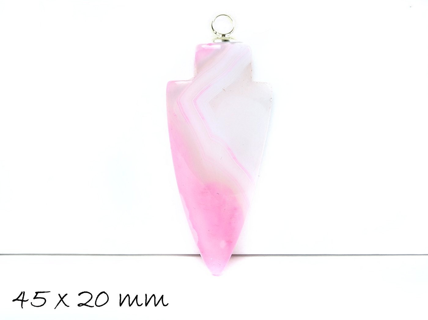 1 Stück Pfeil Anhänger Edelstein Achat 45 x 20 mm, rosa