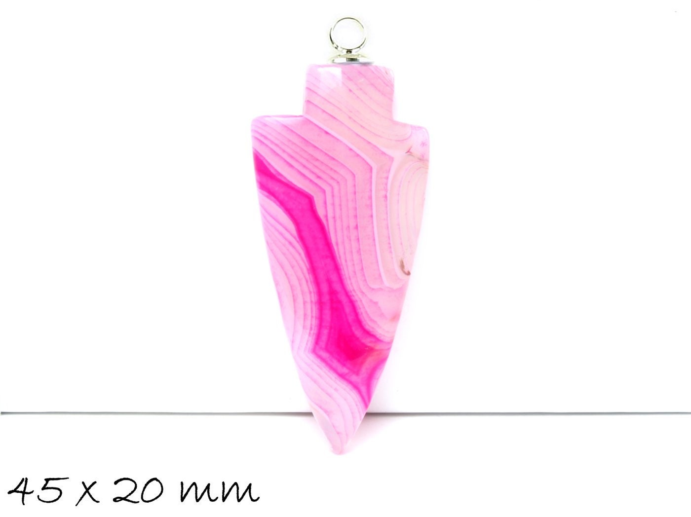 1 Stück Pfeil Anhänger Edelstein Achat 45 x 20 mm, rosa