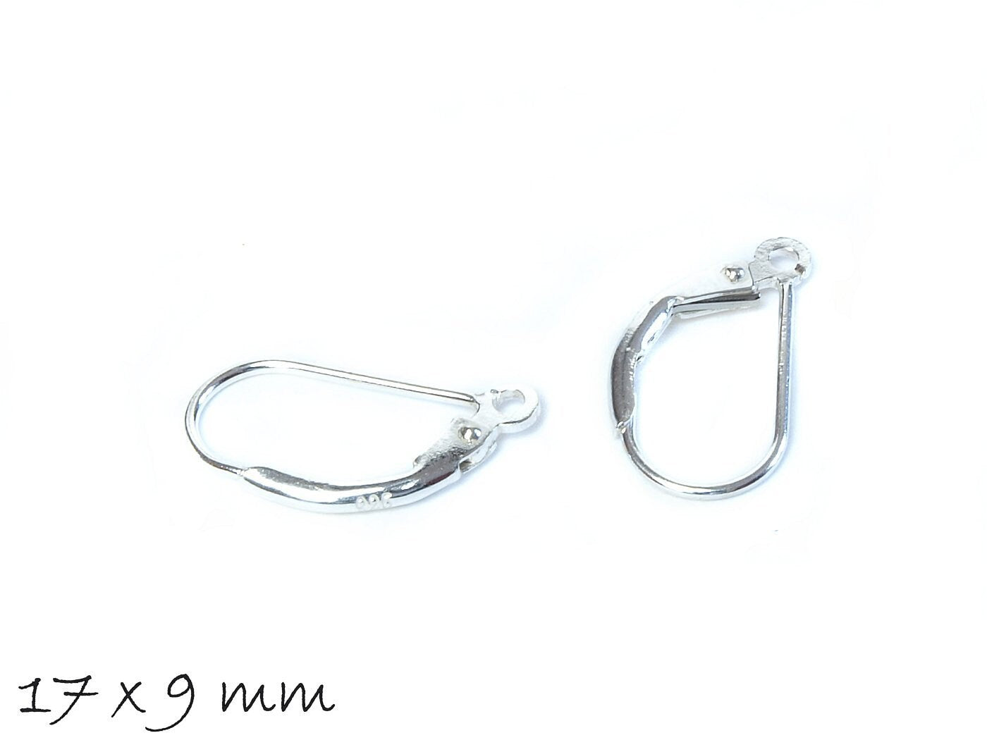 2 Stück Klappbrisuren Sterling Silber 925 17 x 9 mm