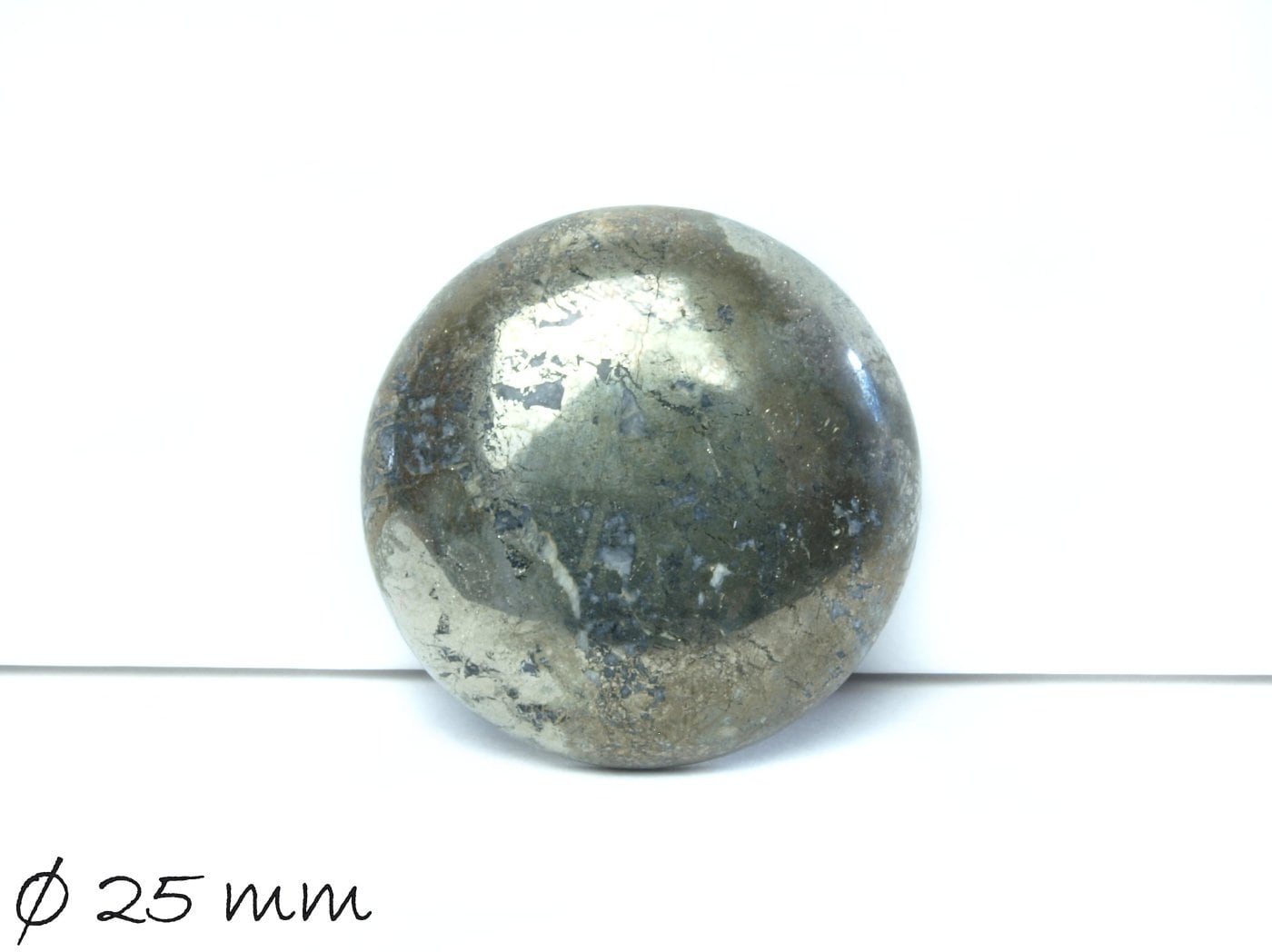 1 Stück Edelstein Cabochon natürliches Pyrit, Ø 25 mm