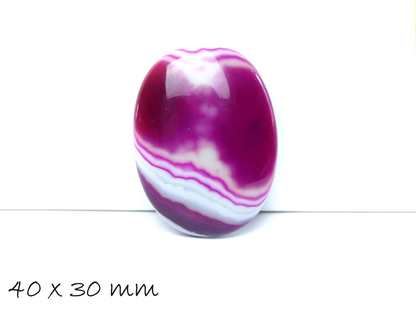 1 Edelstein Cabochons Achat, 40 x 30 mm, pink, violett