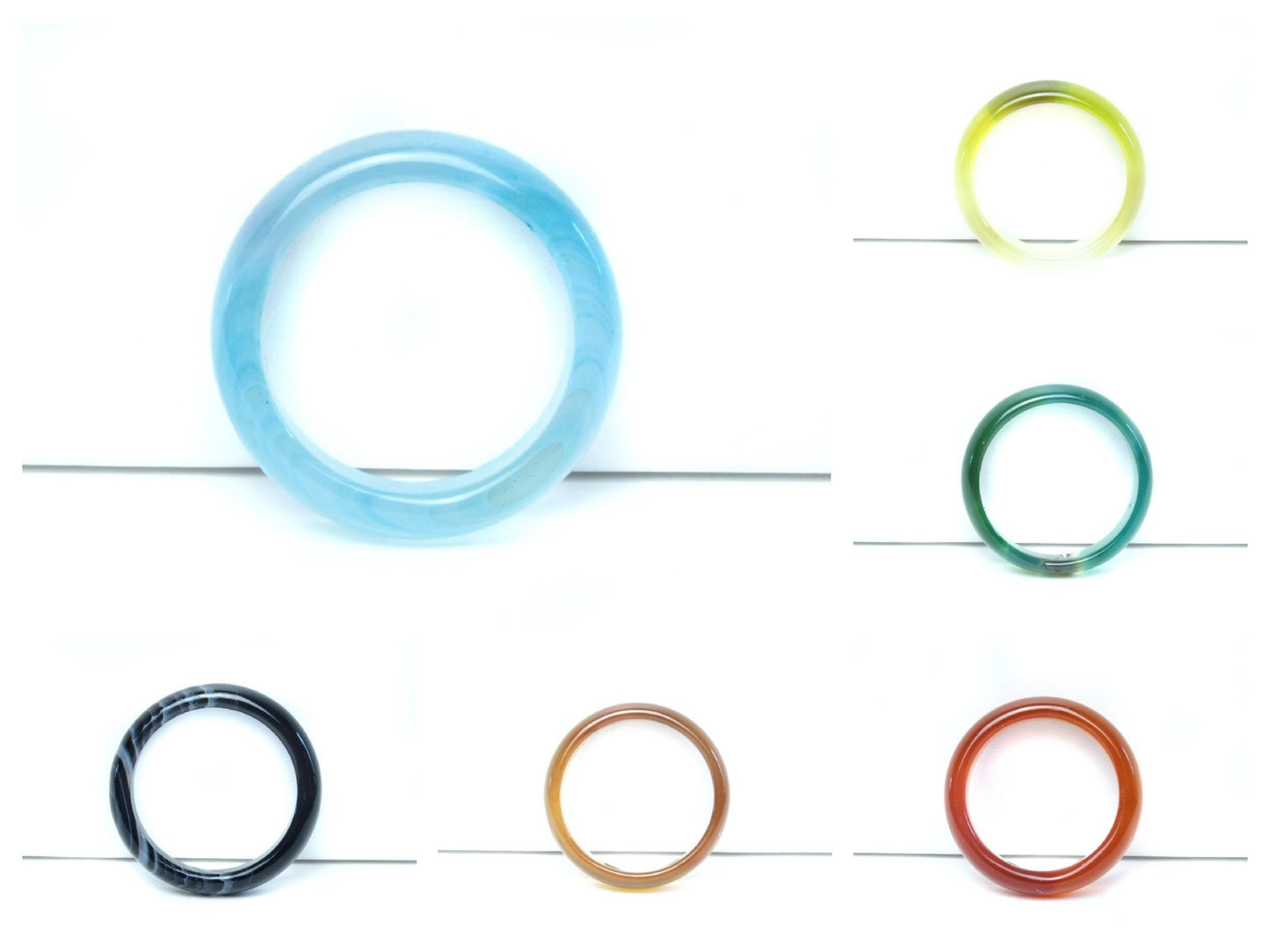 1 Stück Edelstein Ring, Achat, Ringgröße 17, Farbe frei wählbar