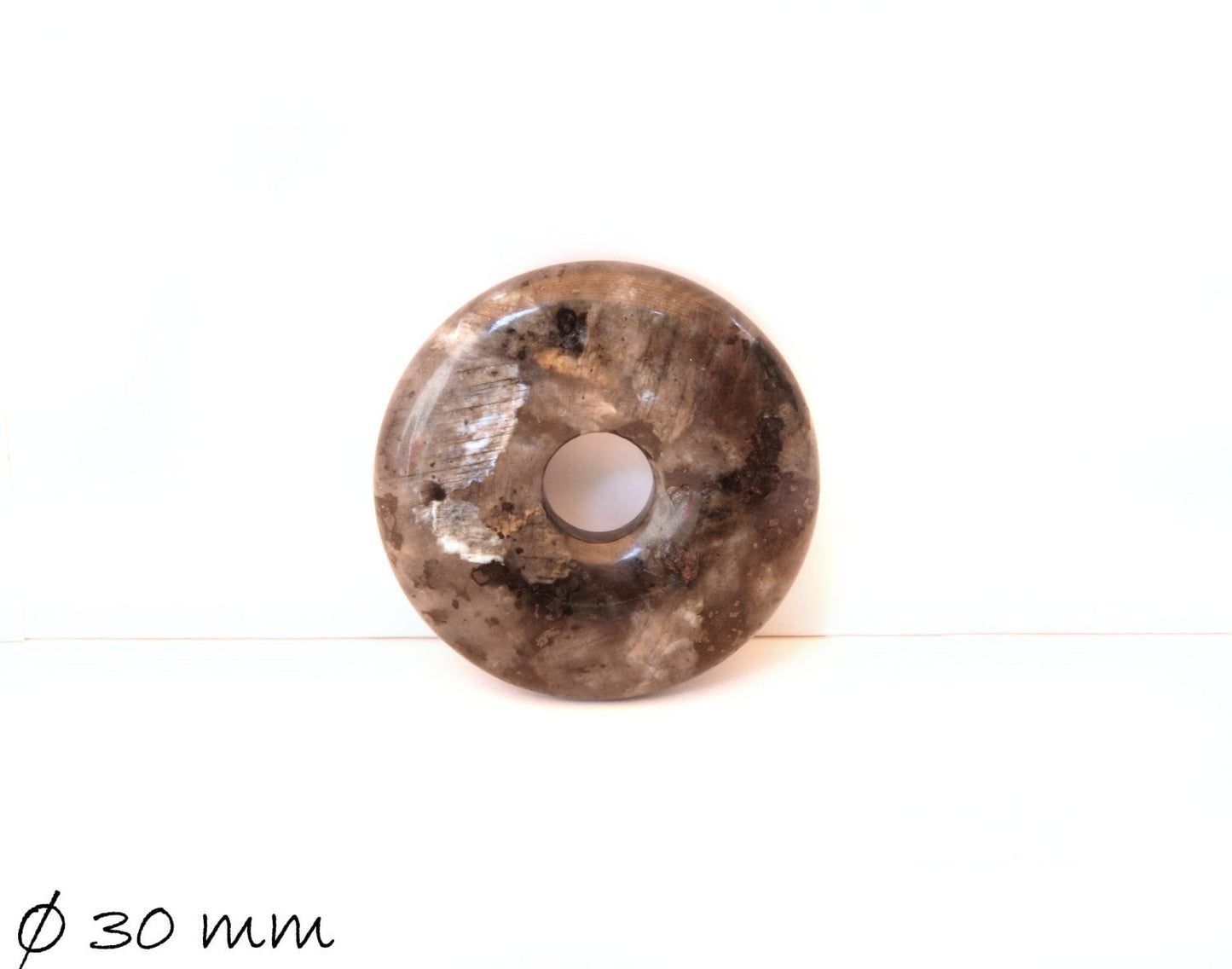 1 Stück Edelstein Donut Anhänger, Larvikite, Ø 30 mm