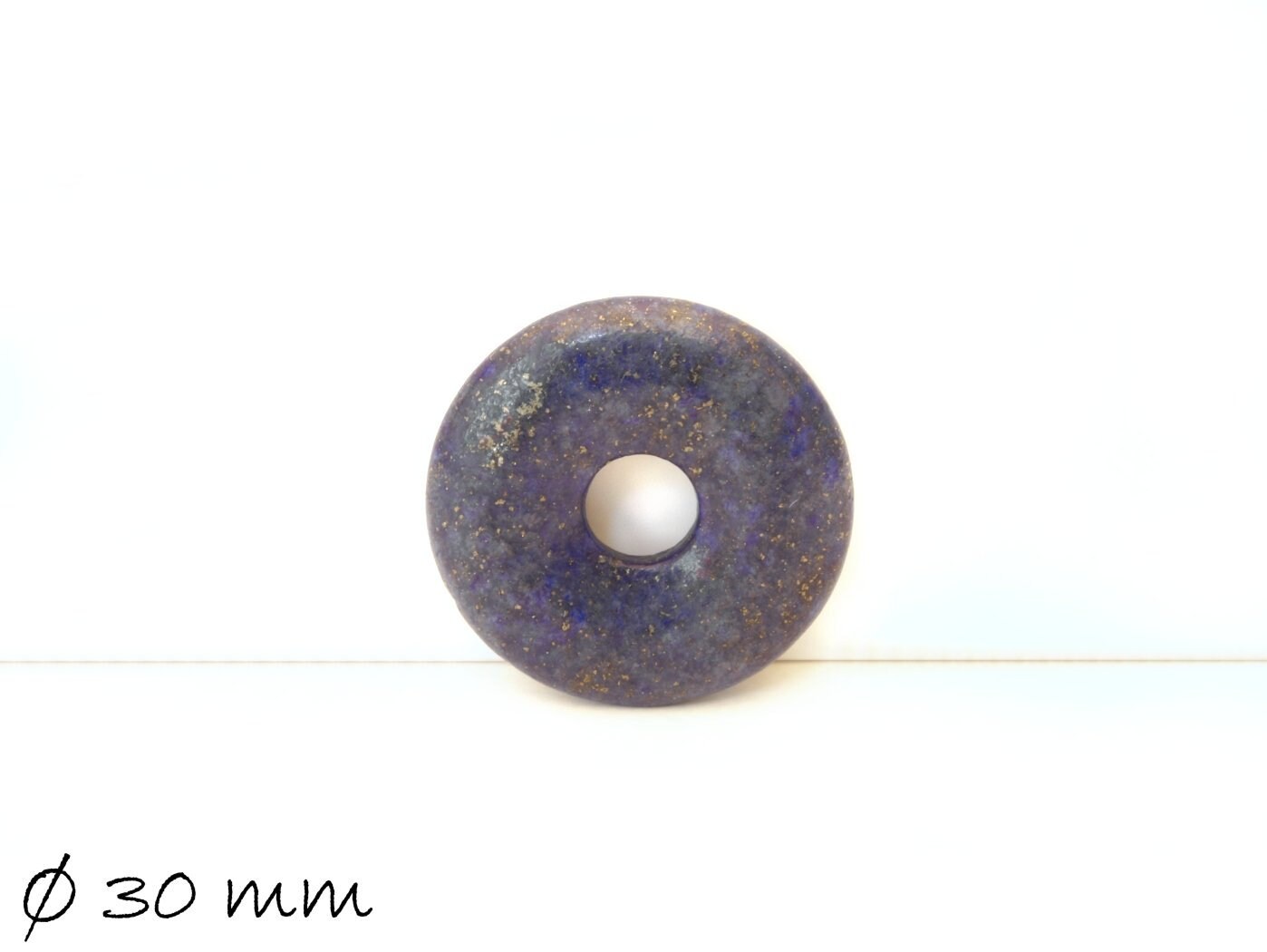 1 Stück Edelstein Donut Anhänger, Lapis Lazuli Ø 30 mm