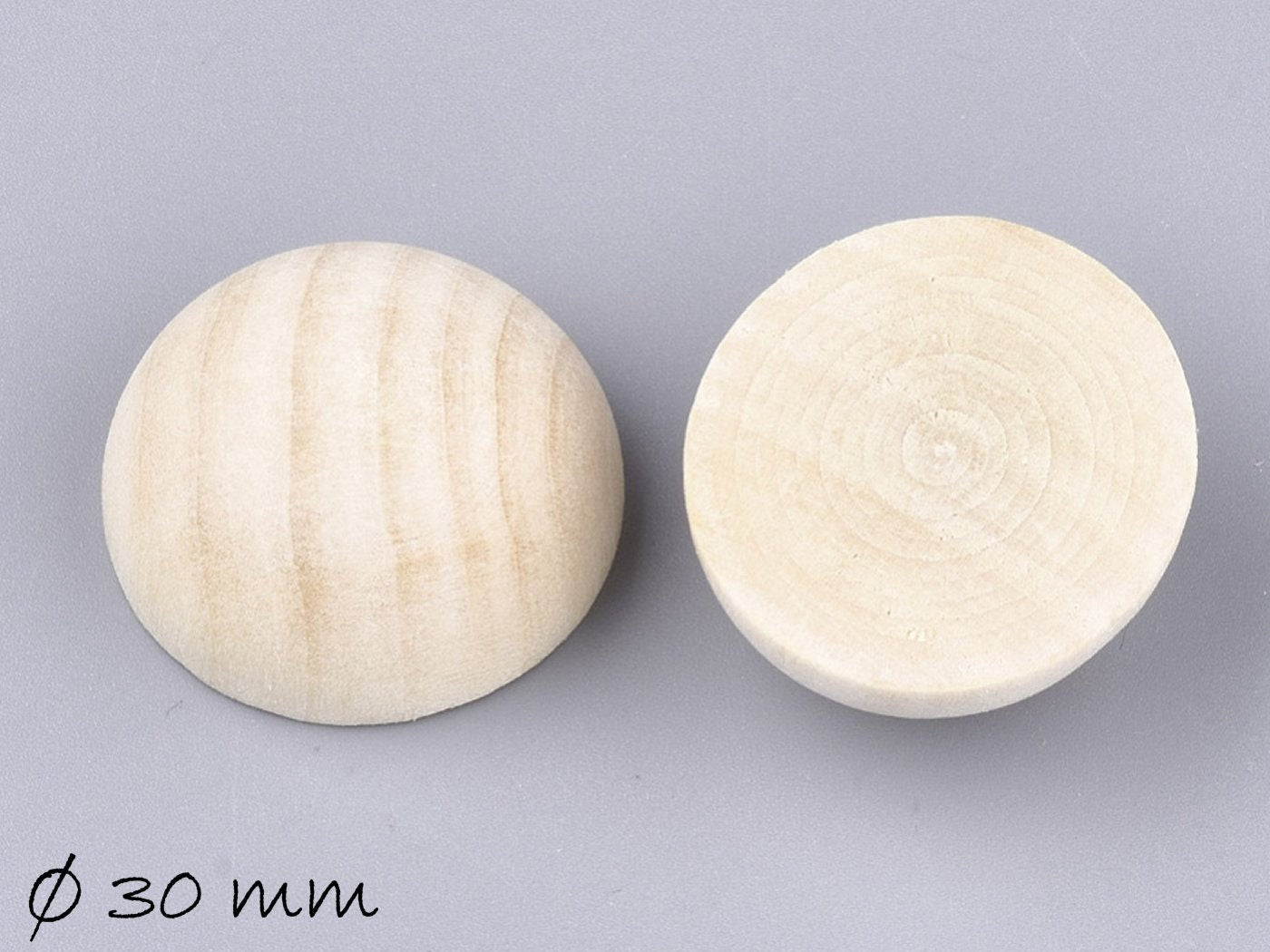 2 Stück Holz Cabochons, Ø 30 mm