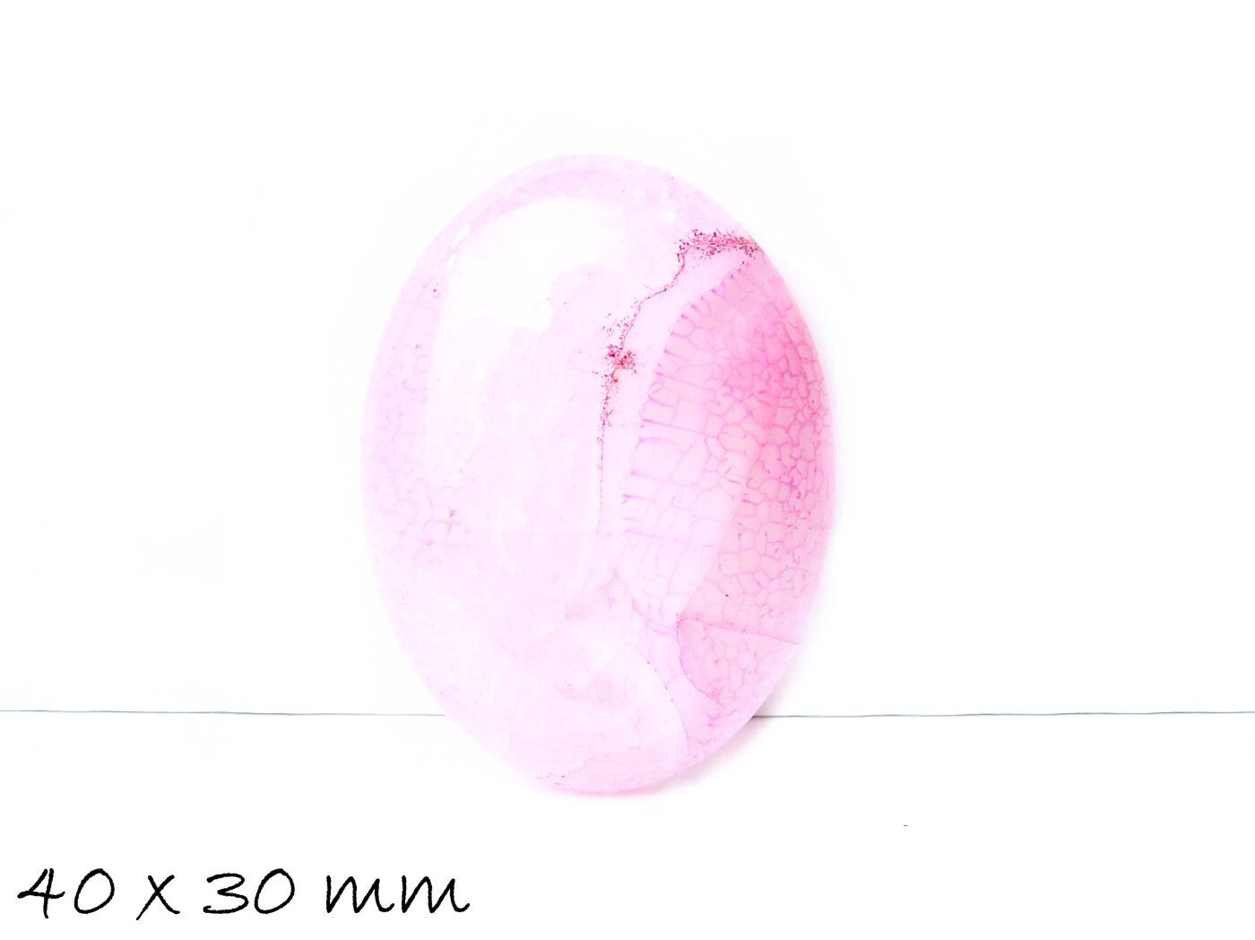 1 Edelstein Cabochon Drachenader Achat 40 x 30 mm rosa