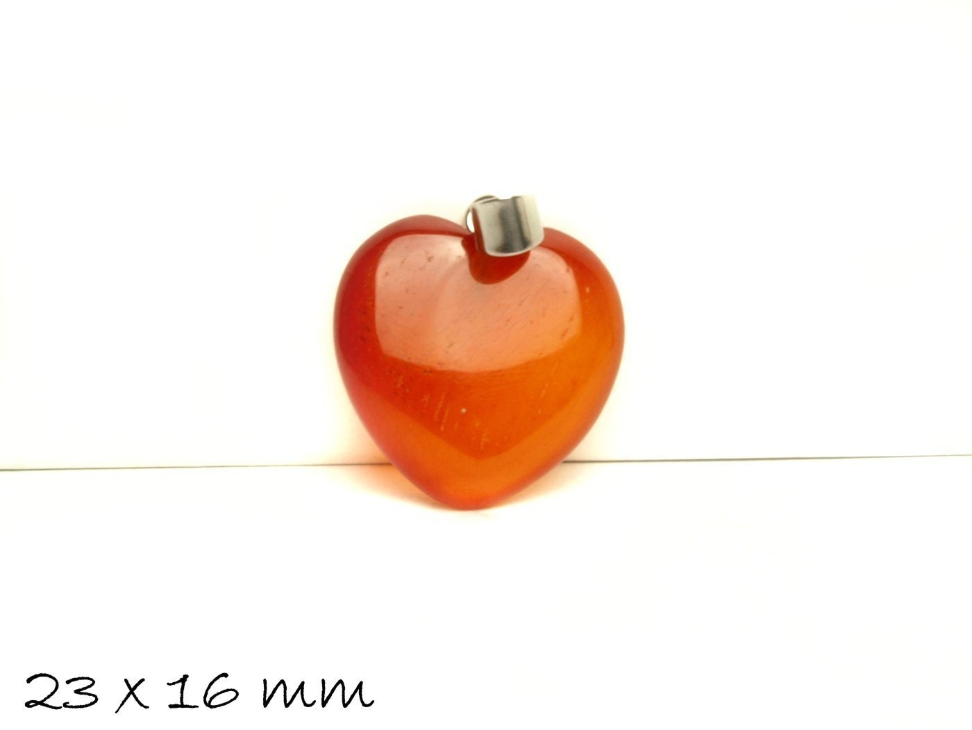 1 Stück Herz Anhänger roter Achat 23 x 16 mm