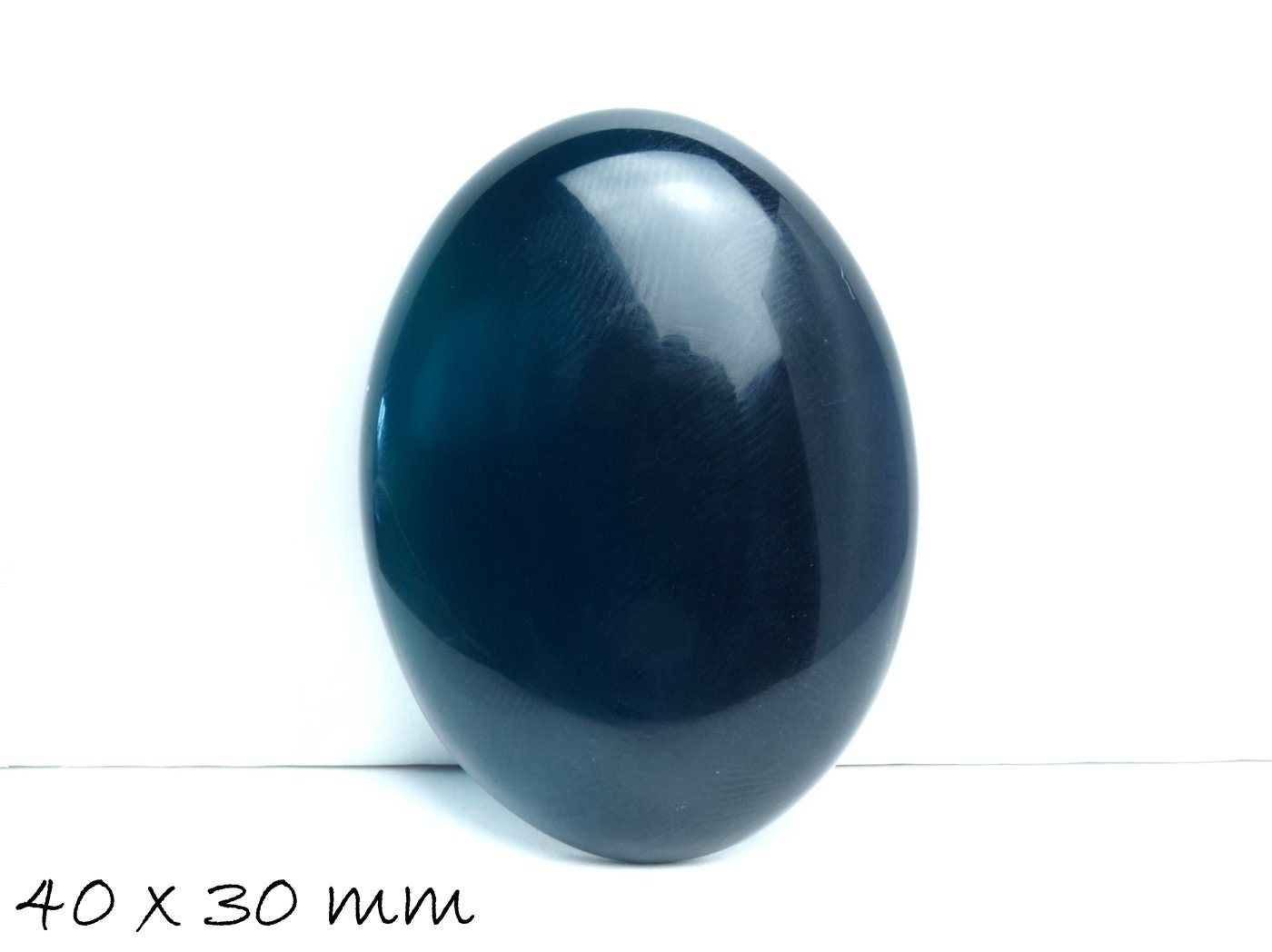 1 Edelstein Cabochons Achat, 40 x 30 mm grün-schwarz