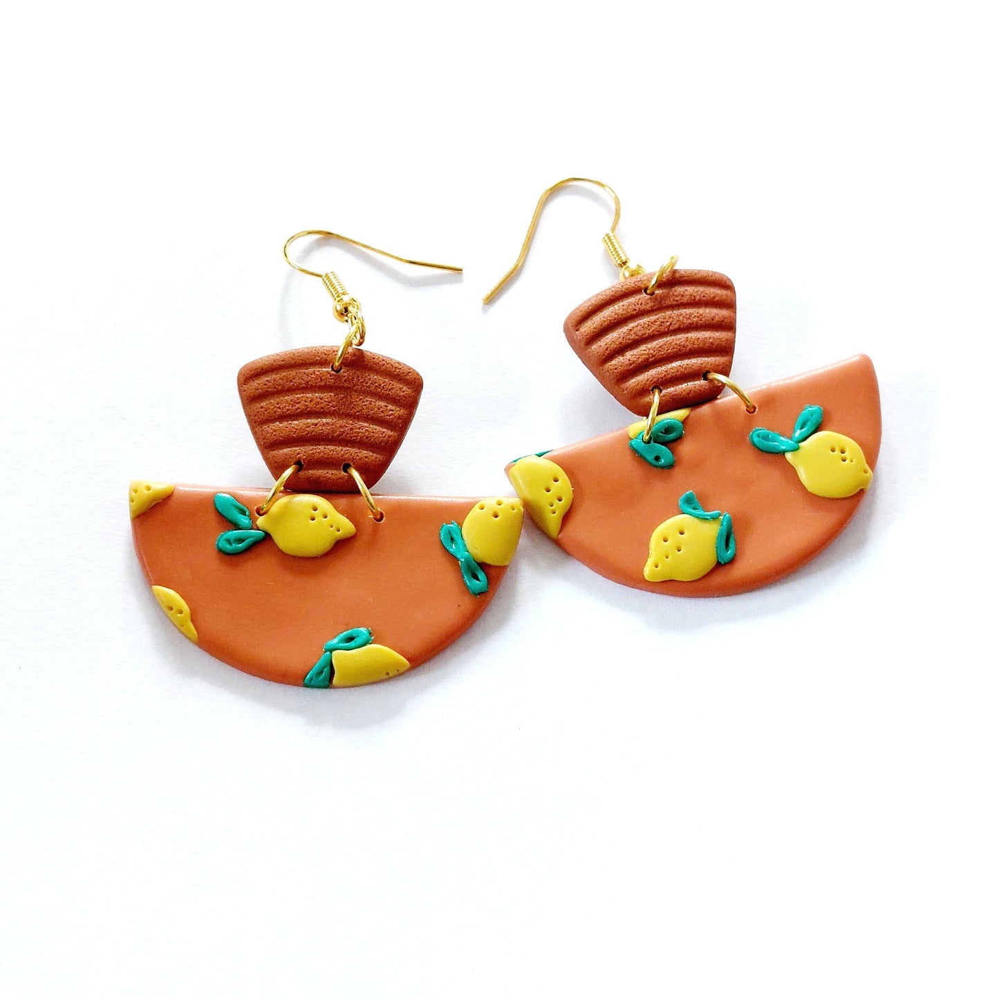 Statement Ohrringe Polymer Clay Sommer Zitronen rot orange nach Wahl