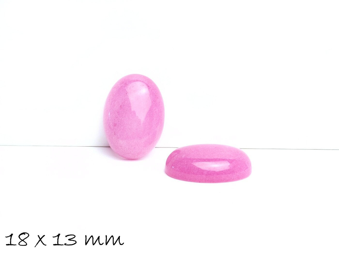 2 Stück Edelstein Cabochons, Jade (rosa), 18 x 13 mm
