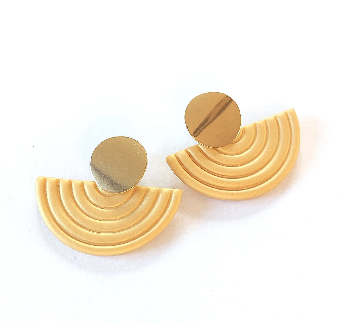 Statement Ohrringe Polymer Clay Muschel gold braun nach Wahl