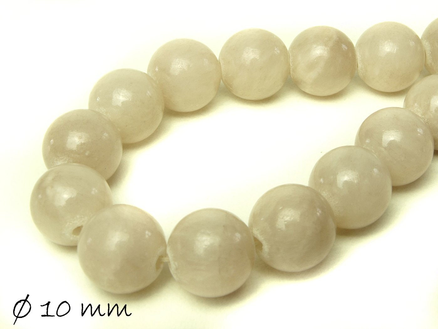 10 Stück Mashan Jade Perlen, verschiedene Farben, Ø 10 mm - 2