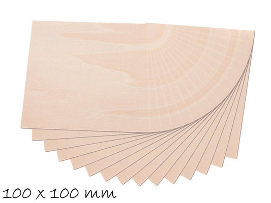 2 Stück Holz Tafeln, Quadrat, 100 x 100 mm