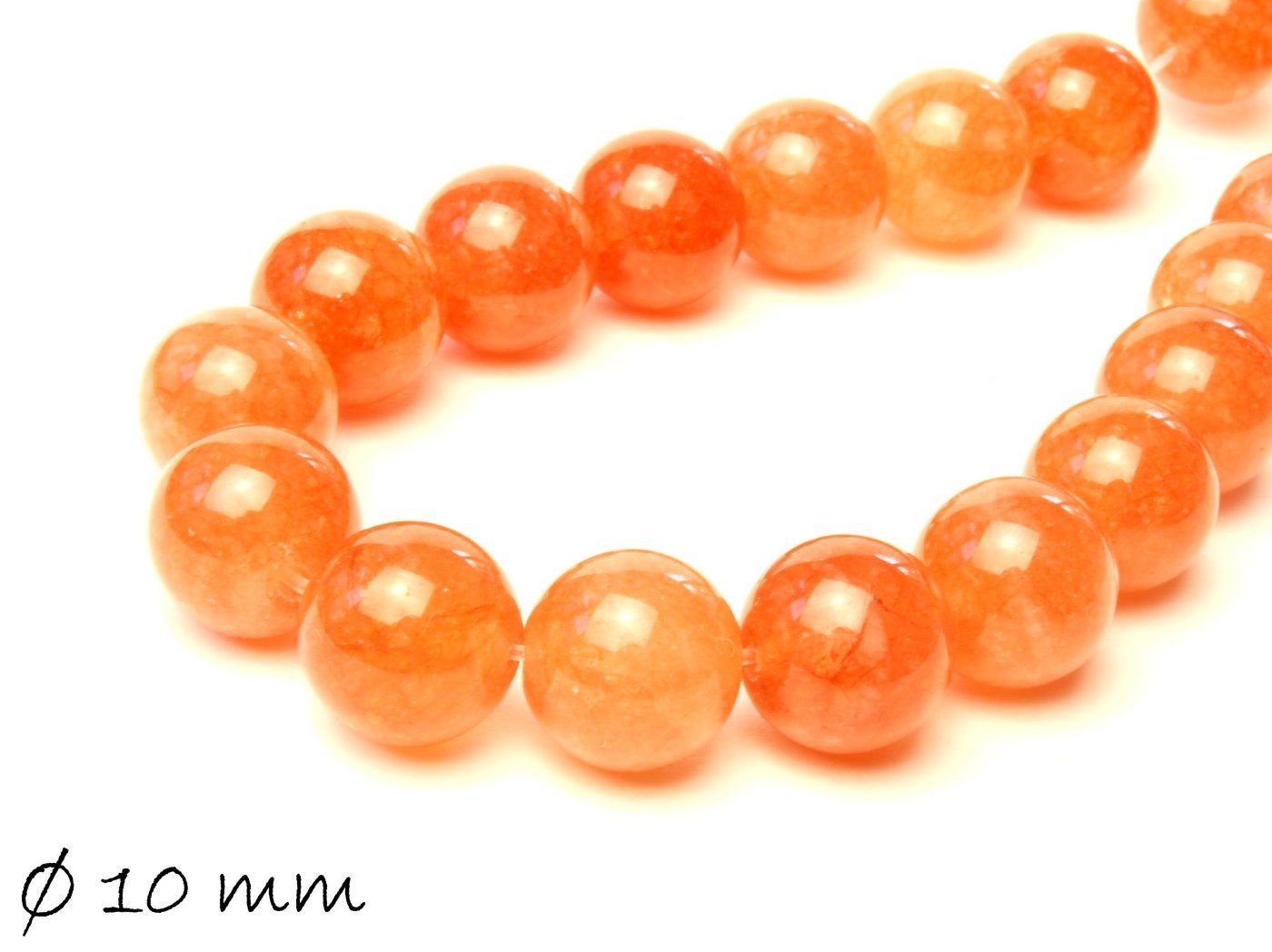 10 Stück Mashan Jade Perlen, verschiedene Farben, Ø 10 mm - 2