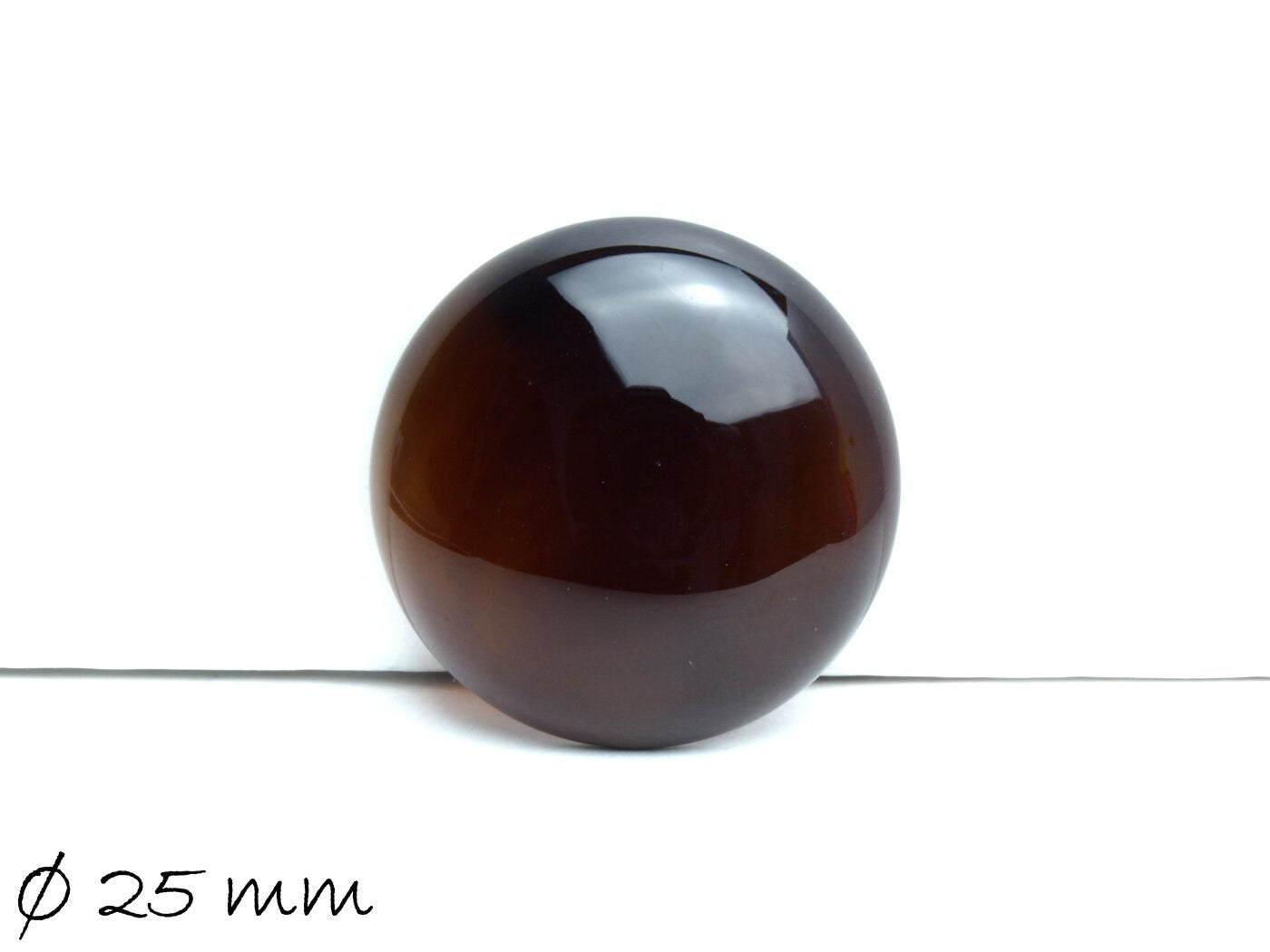 1 Stück Edelstein Cabochon, braun-schwarzer Achat, Ø 25 mm