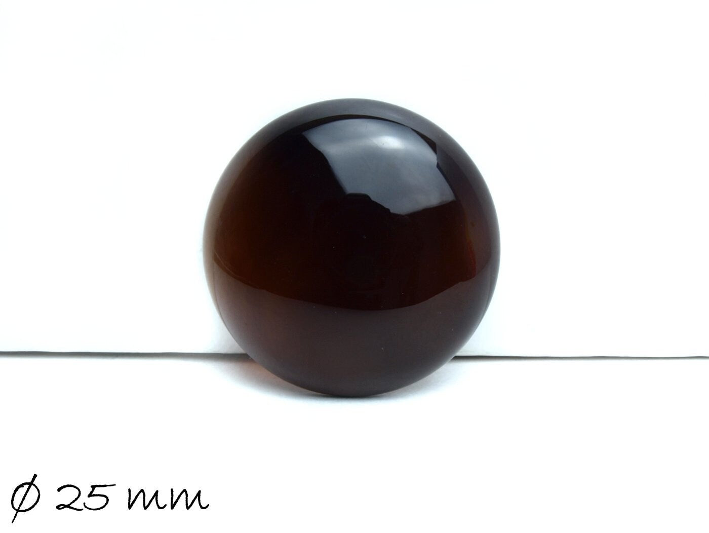 1 Stück Edelstein Cabochon, braun-schwarzer Achat, Ø 25 mm