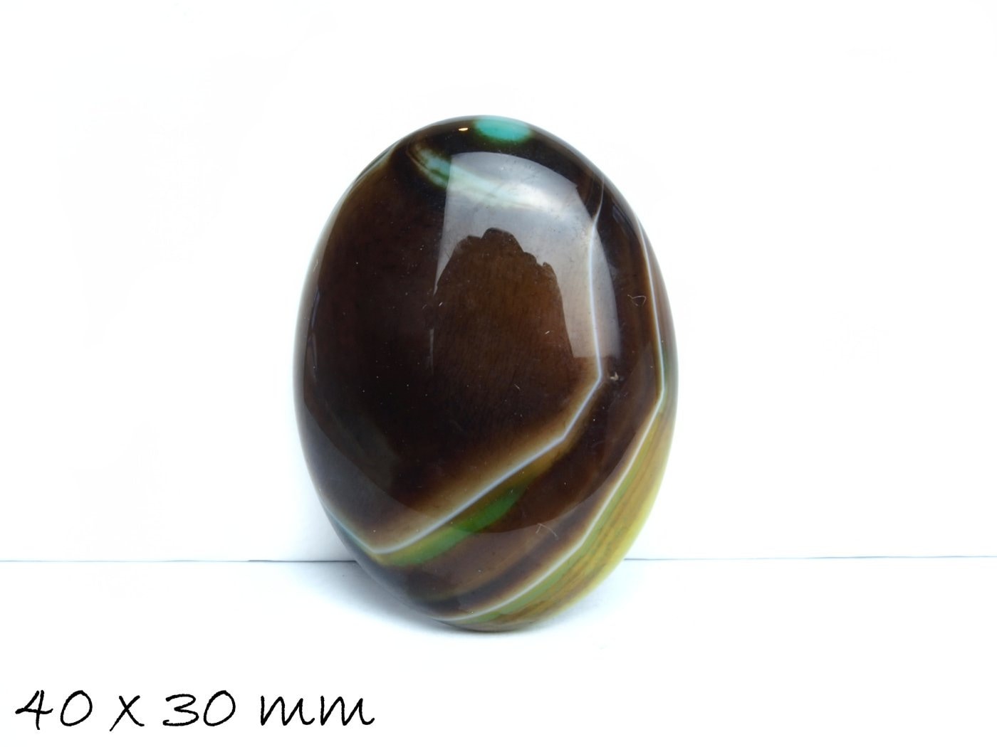1 Edelstein Cabochon Achat 40 x 30 mm braun-gelb, Variante 2