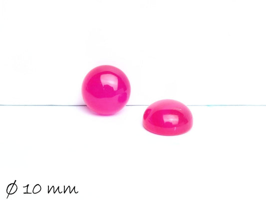 2 Stück Edelstein  Cabochons, Jade (pink), 10 mm