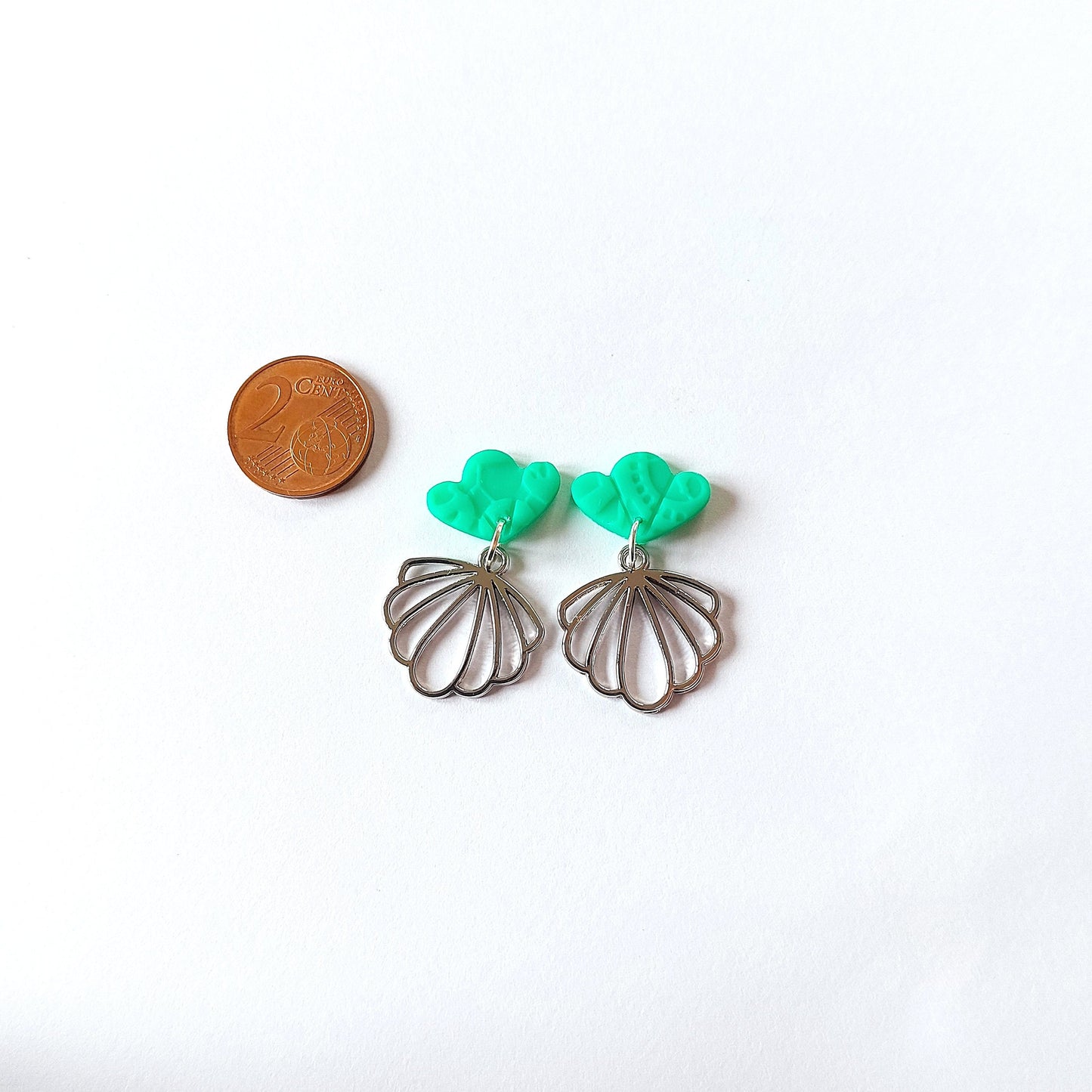 Statement Ohrringe Polymer Clay orientalisch geometrisch blau hellblau silber nach Wahl